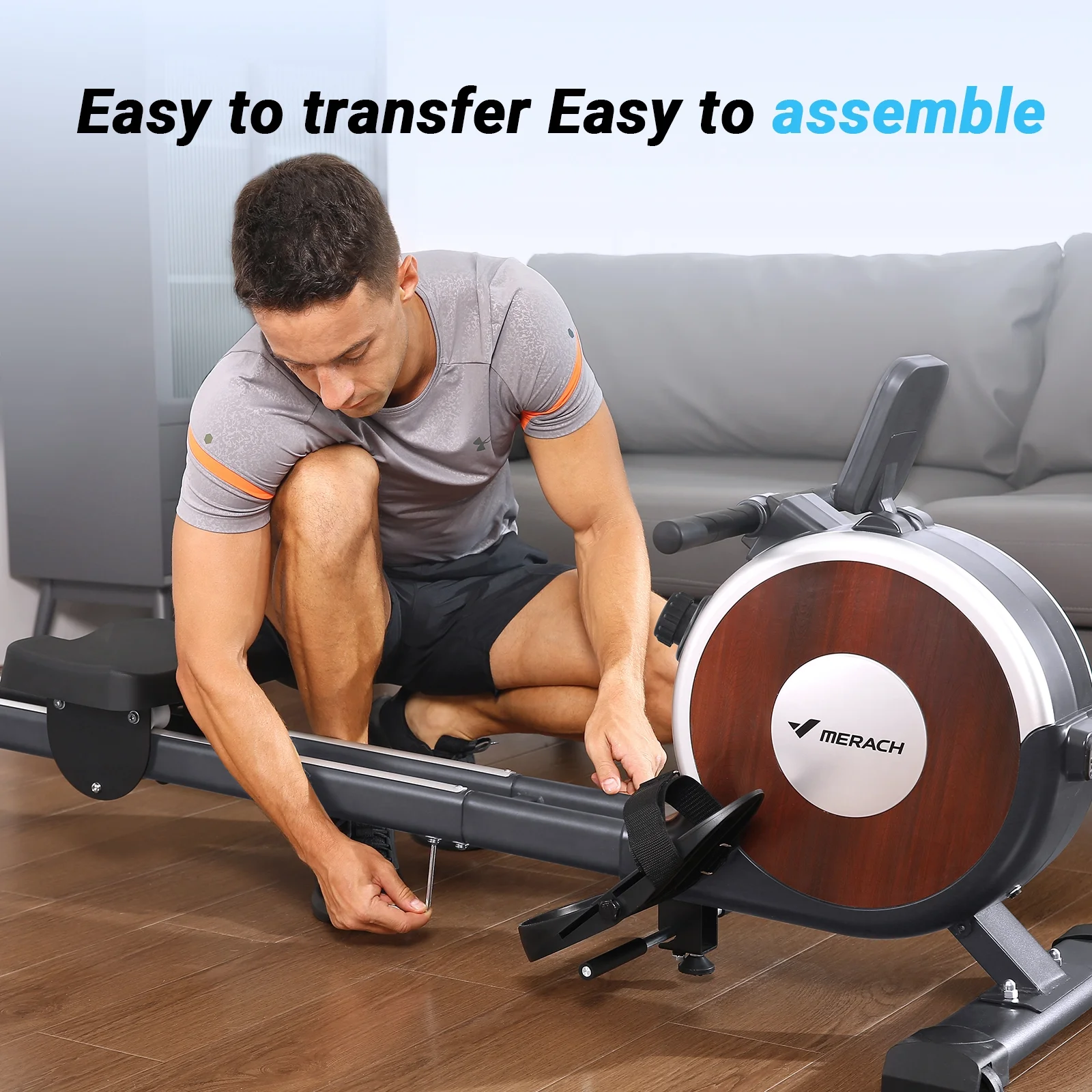 MERACH Magnetic Rowing Machine Quiet 16 Levels of Resistance Bluetooth Black Rower for Home Workout