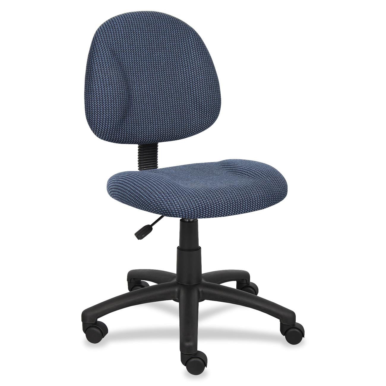 Boss Black Upholstered Deluxe Posture Armless Swivel Task Office Chair, Multiple Colors
