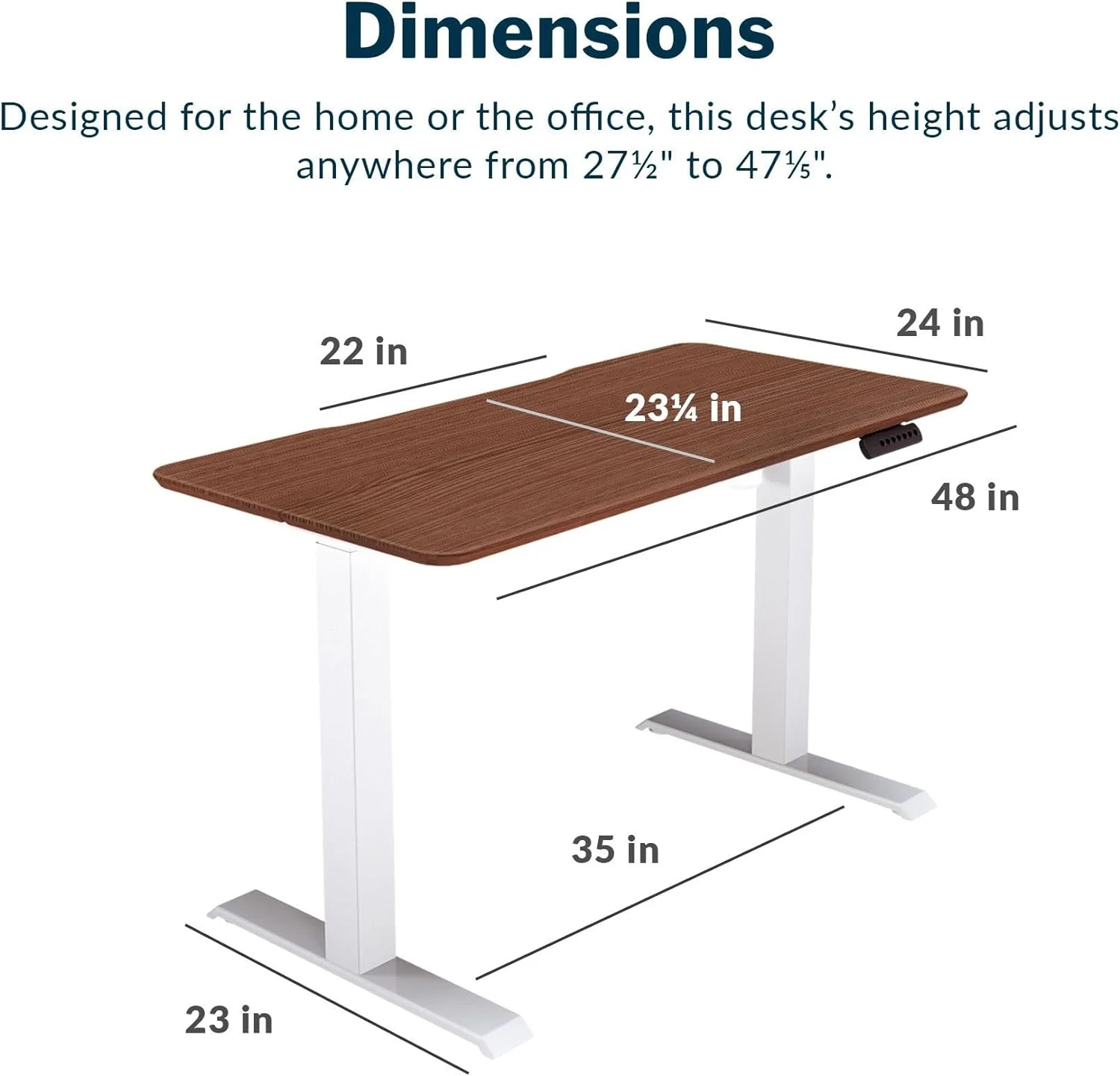 Vari Essential Electric Standing Desk Ergonomic Sit-to-Stand Home & Office Computer Desk, 48