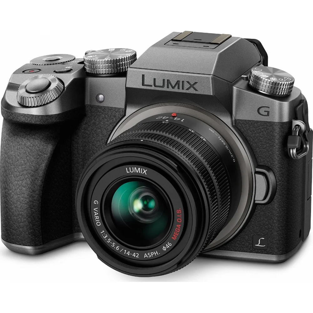 Panasonic LUMIX G7 Interchangeable Lens 4K Ultra HD Silver DSLM Camera with 14-42mm Lens
