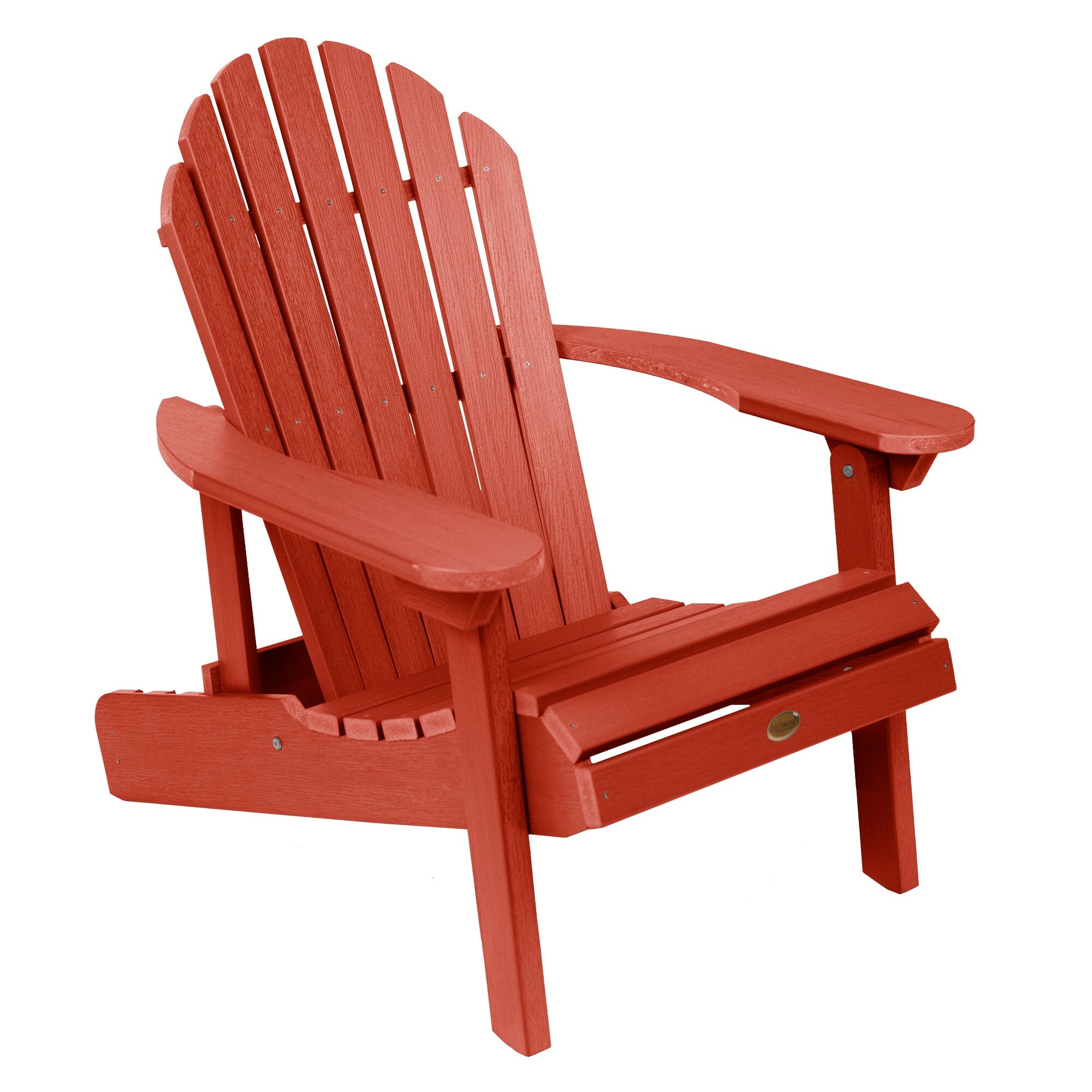 highwood Eco-friendly Synthetic Wood Folding and Reclining Adirondack Chair Rustic Red
