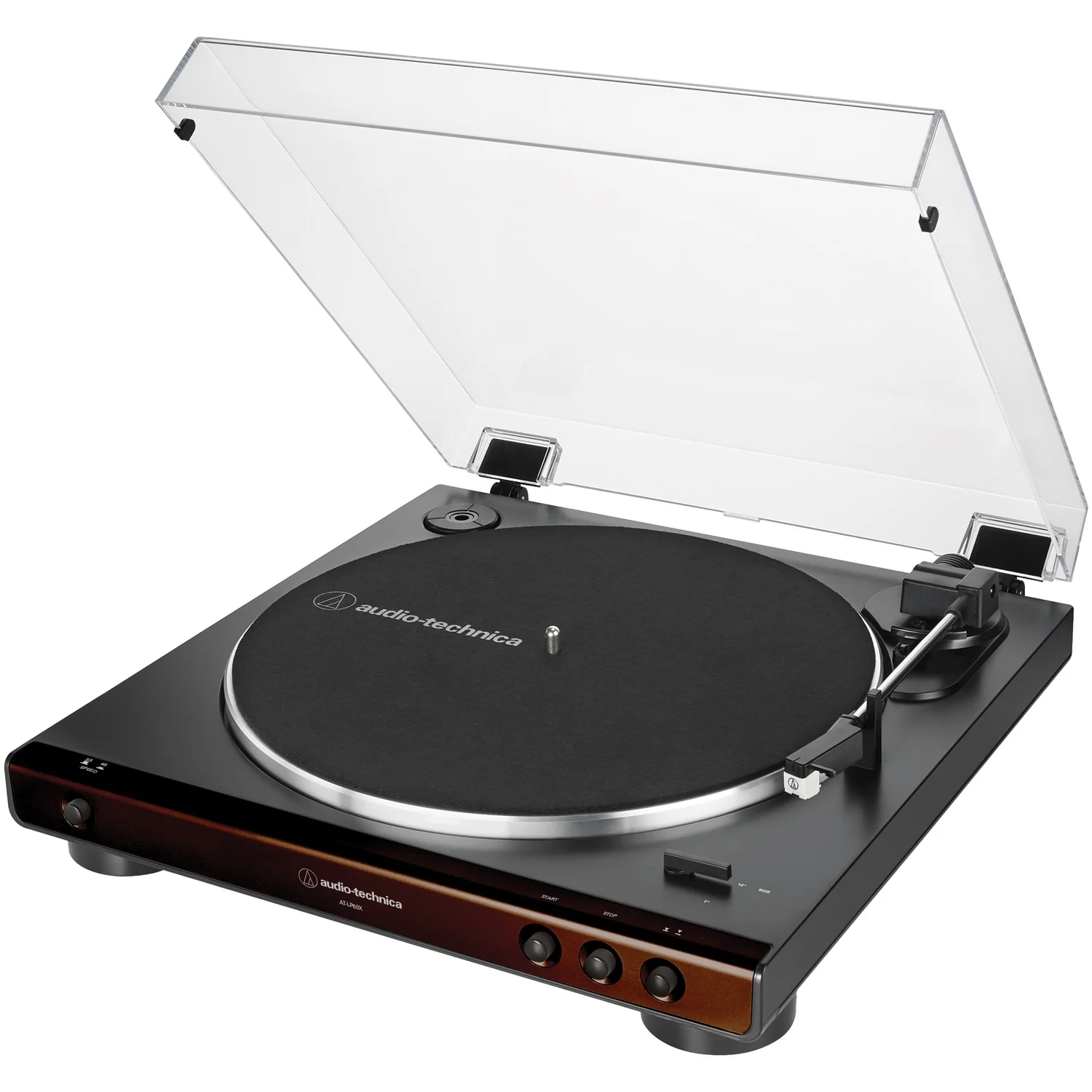 AUDATLP60XBW Audio Technica AT-LP60X Fully Automatic Belt-Drive Stereo Turntable (Brown Black)