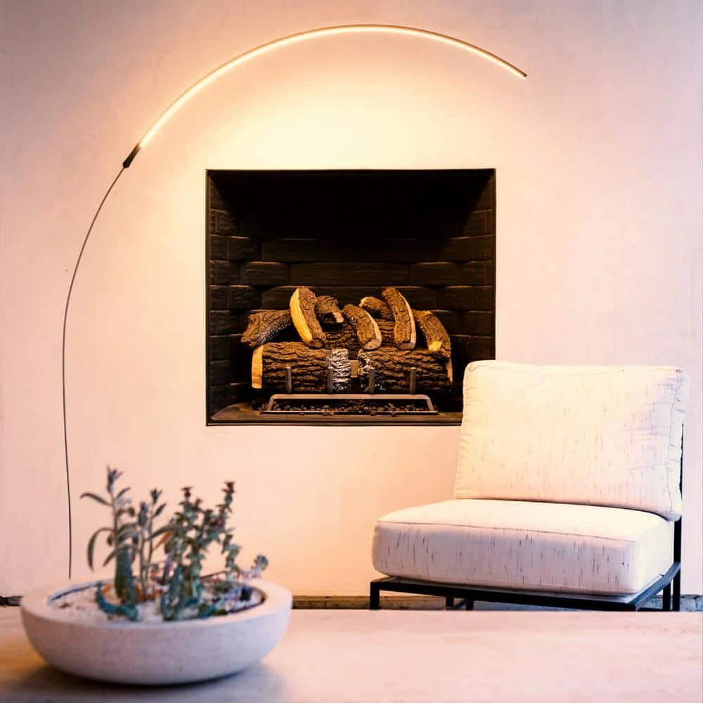 Sparq Arc 67 in. Classic Black Industrial 1-Light LED Energy Efficient Floor Lamp with Built-In 3-Way Dimmer Function