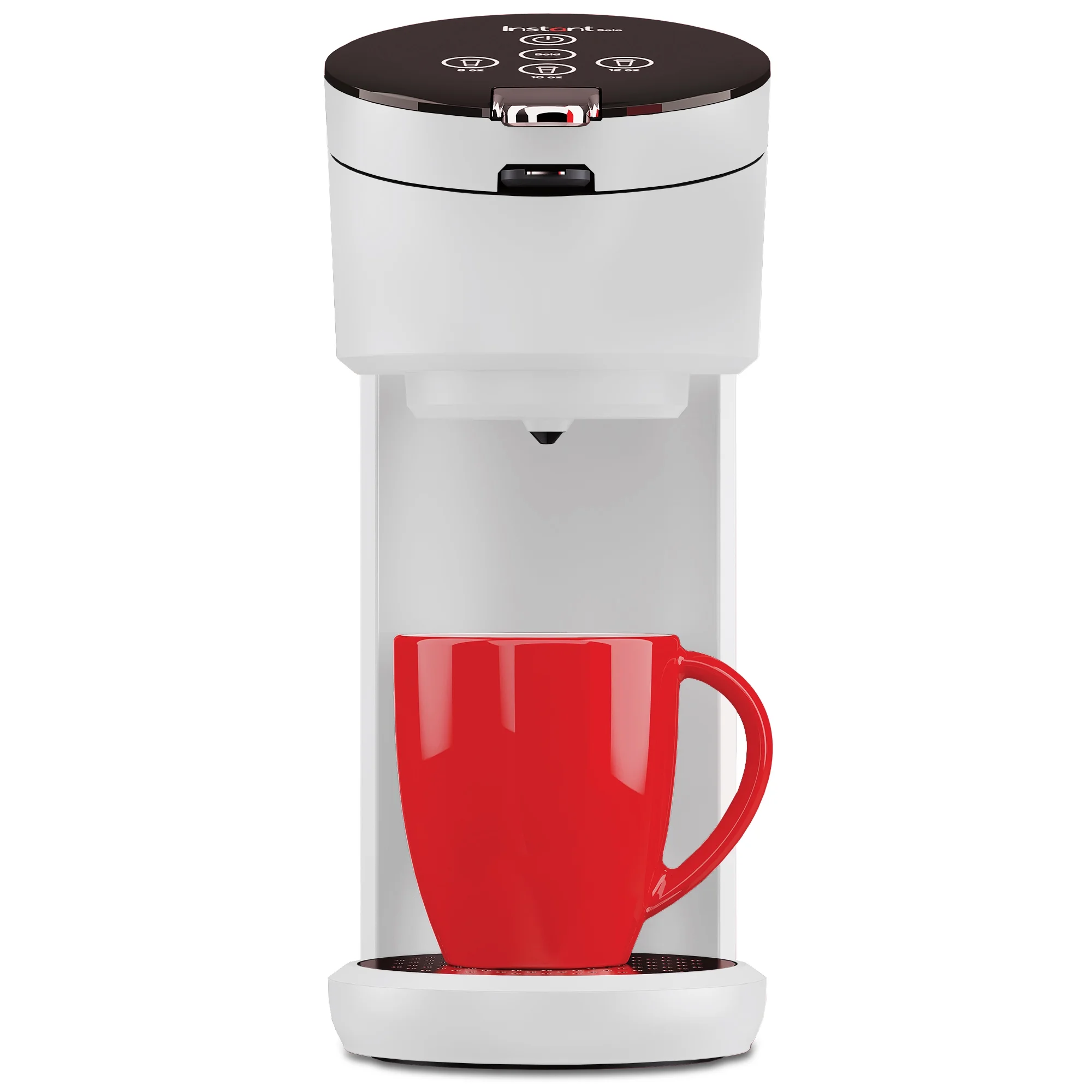 Instant Pot K-Cup Pod Compatible Single Serve Coffee Maker with Reusable Pod and Bold Setting, 8-12oz, 40oz Reservoir, White