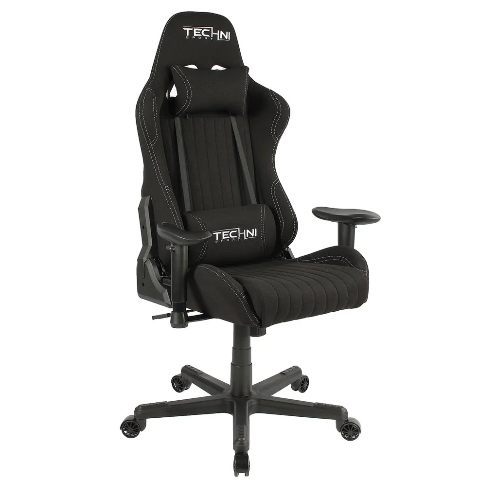 Techni Sport TS-F44 Fabric Ergonomic High Back Racer Style PC Gaming Chair, Black RTA-TSF44-BK