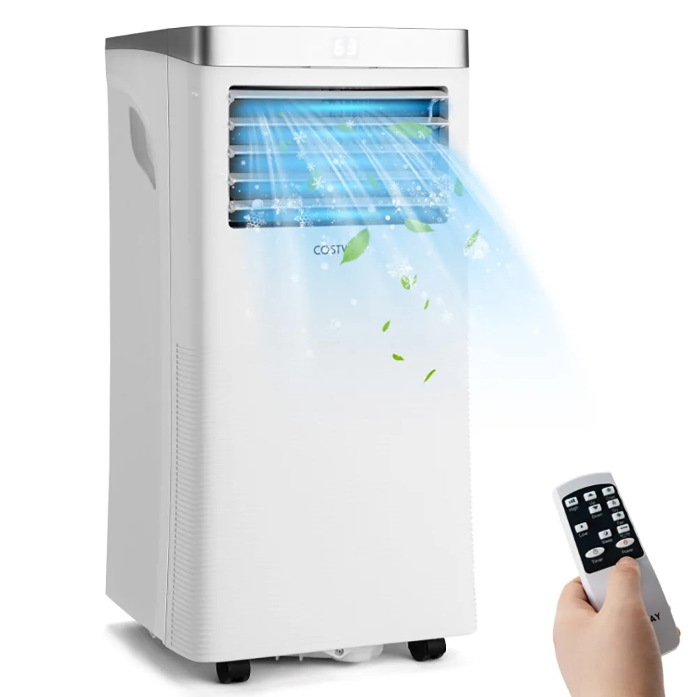 Spaco 10000BTU 3-in-1 Portable Air Conditioner with Remote Control-White, Small Air Conditioner Portable with Built-in Dehumidifier