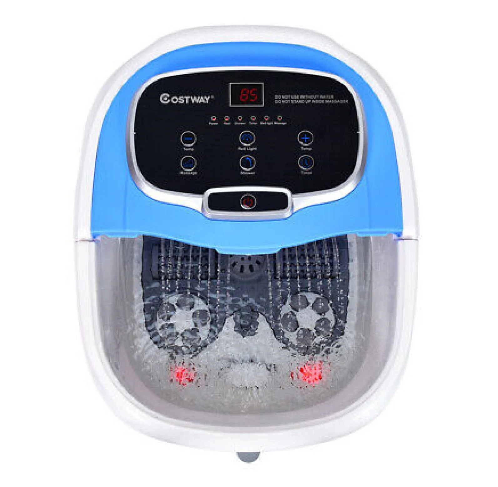 YUNTIE Portable Foot Spa Bath Motorized Massager Electric Feet Salon Tub w/ Shower Blue