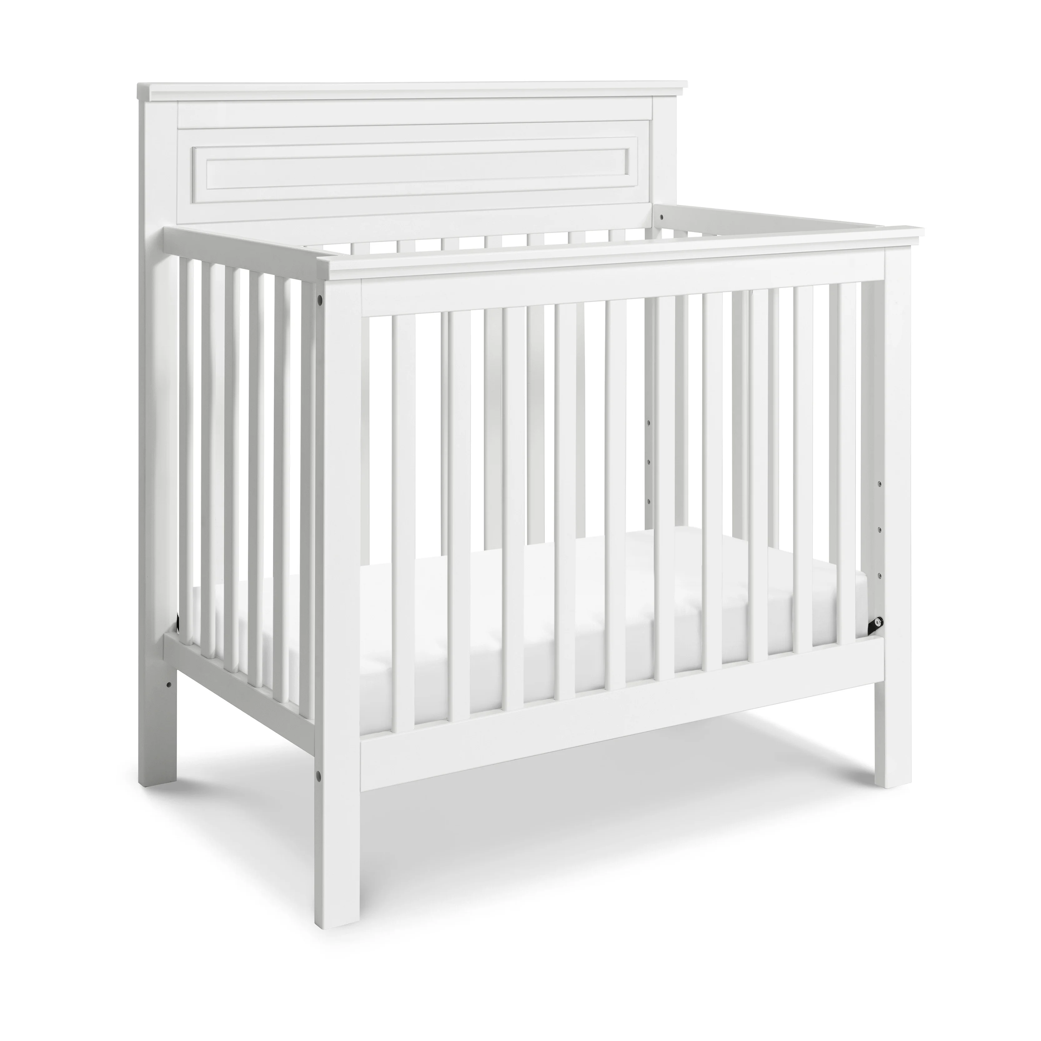 DaVinci Autumn 2 in 1 Mini Crib + Twin Bed Including Full Size and Toddler Conversion Rails + Mattress in White