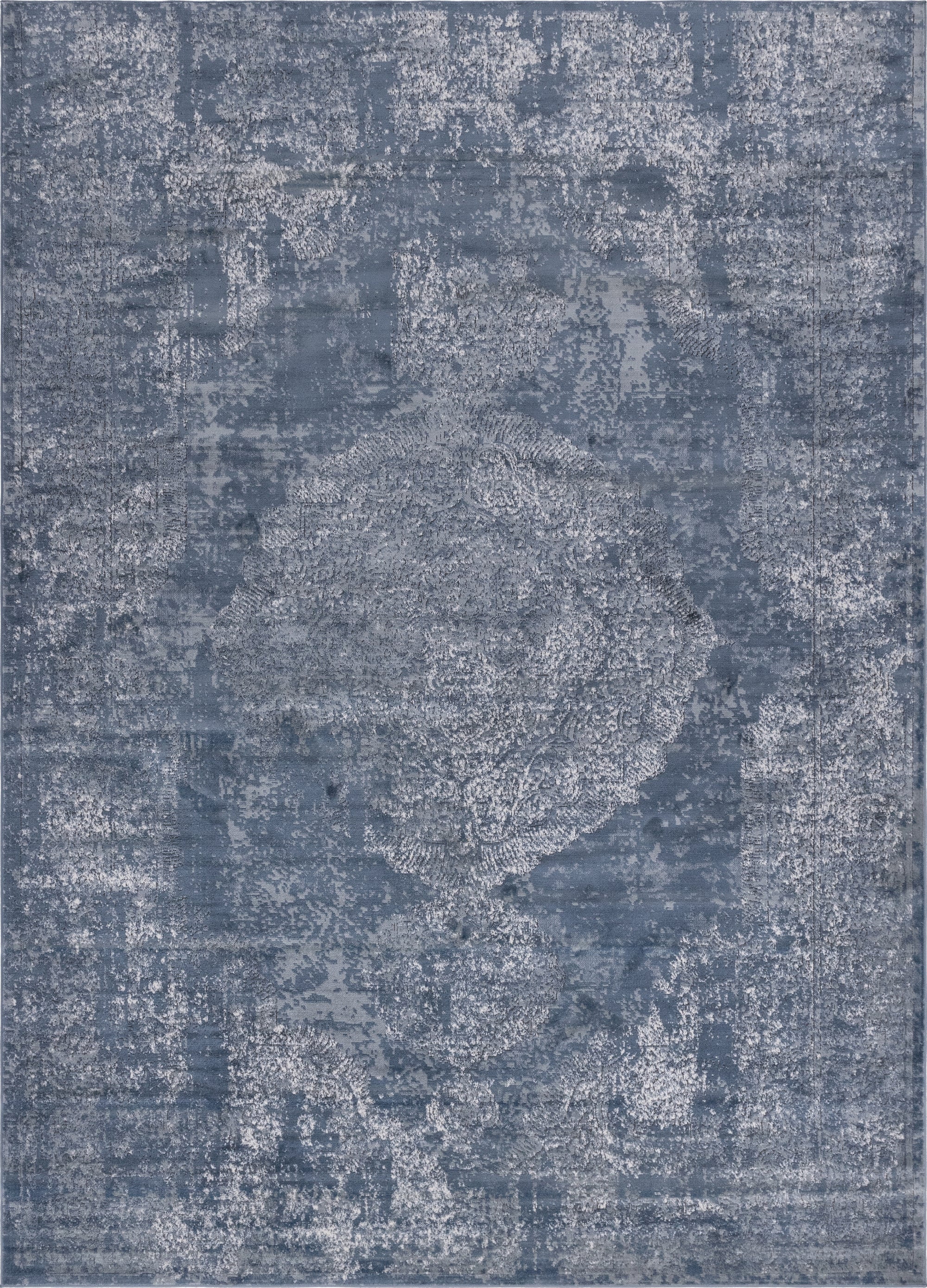 Unique Loom Portland Collection Area Rug - Woodburn (10' x 14' 1 Rectangle, Blue/ Ivory)