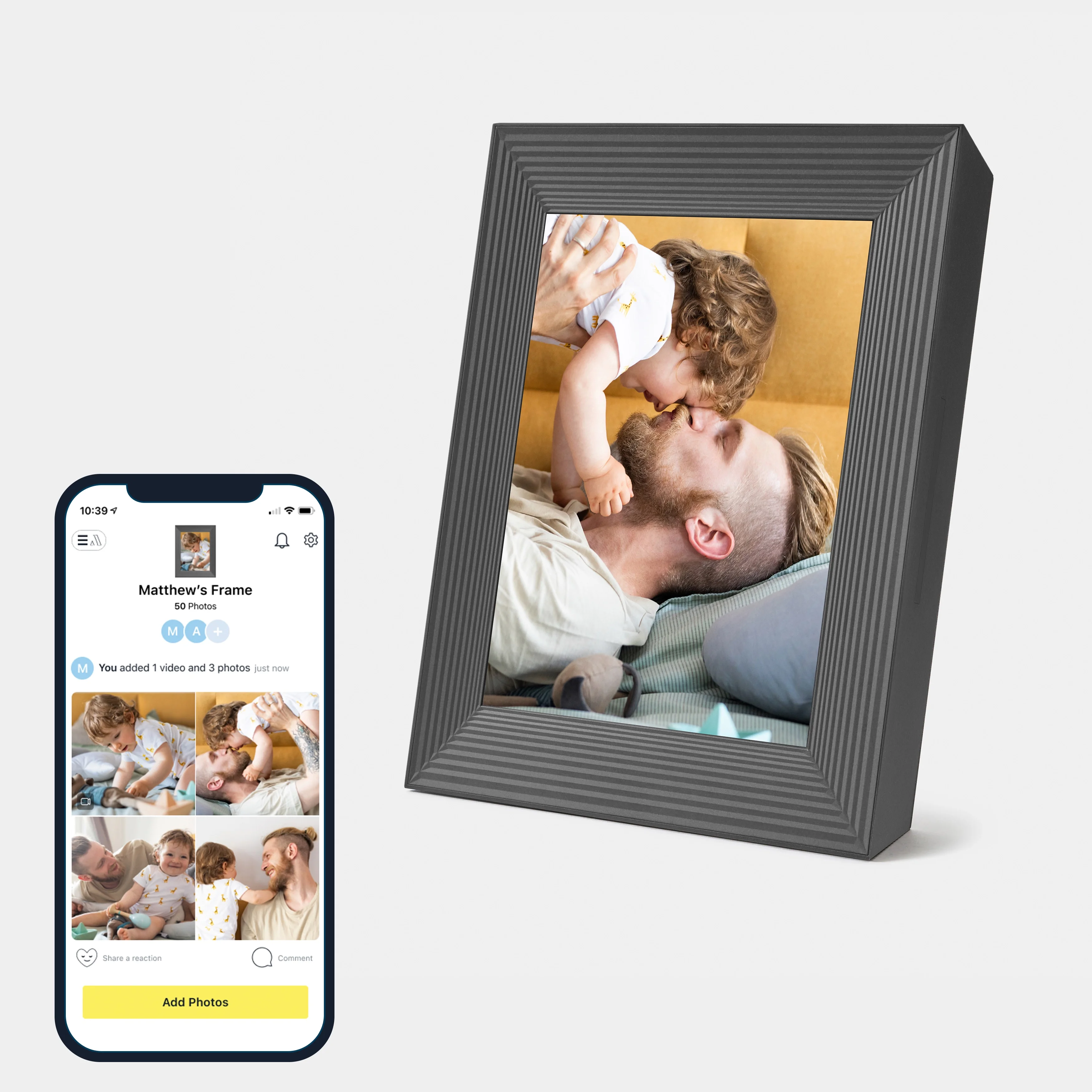 Mason by Aura Frames 9-inch HD Wi-Fi Digital Picture Frame with Free Unlimited Storage - Graphite