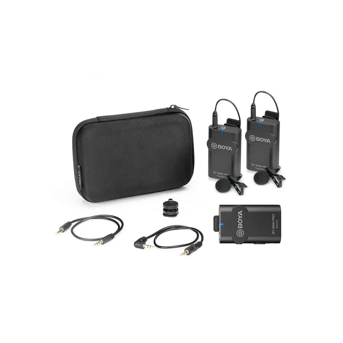 Boya BY-WM4 Pro k2 Dual-Channel Digital Wireless Microphone Compact Dual-Channel Receiver For 2-Person Videos, Interviews, YouTube