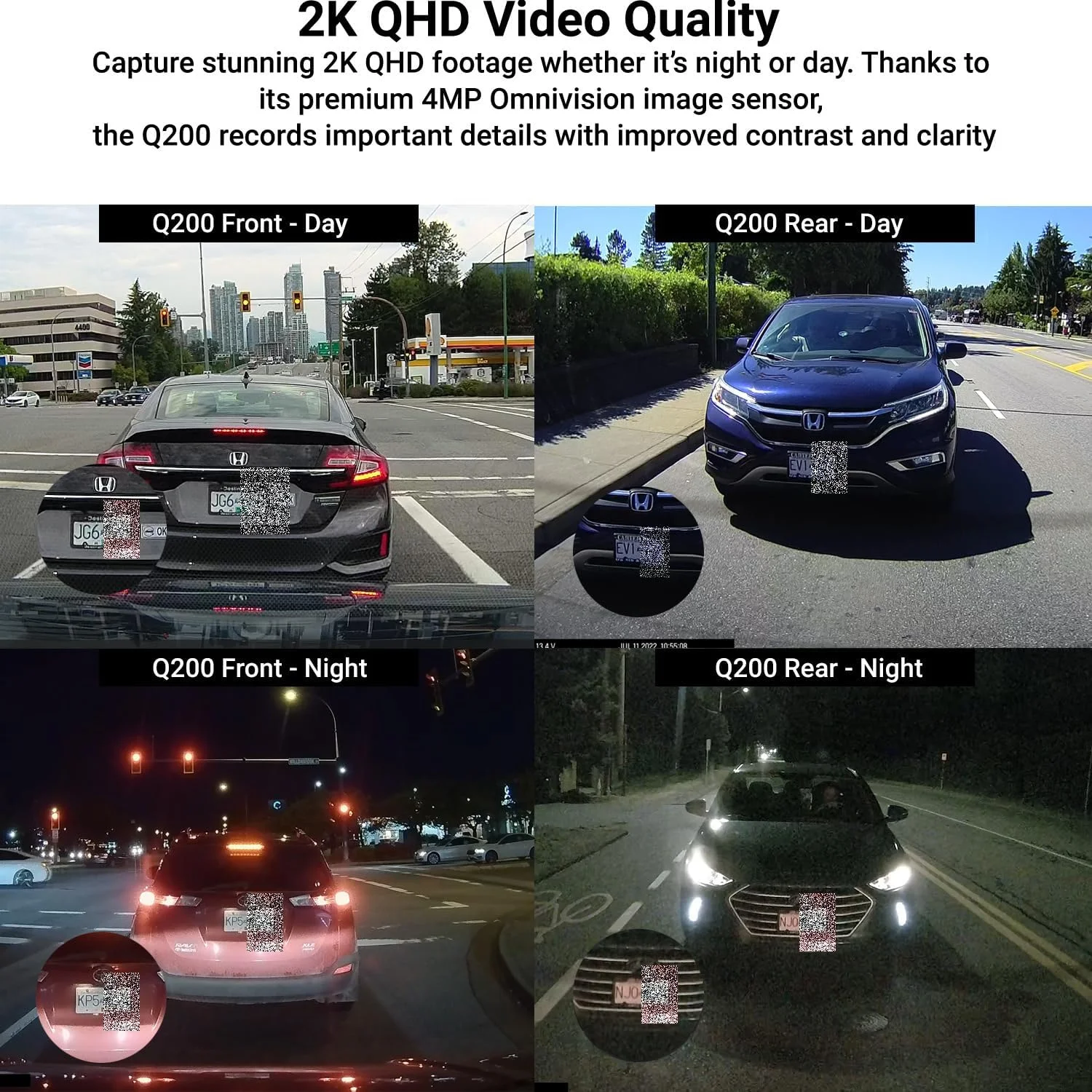 THINKWARE Q200 2K Front Dash Cam Car Dashboard Camera Video Recorder, WiFi App, WDR, Supercapacitor, Support 256GB Max, Parking Monitor, Night Vision