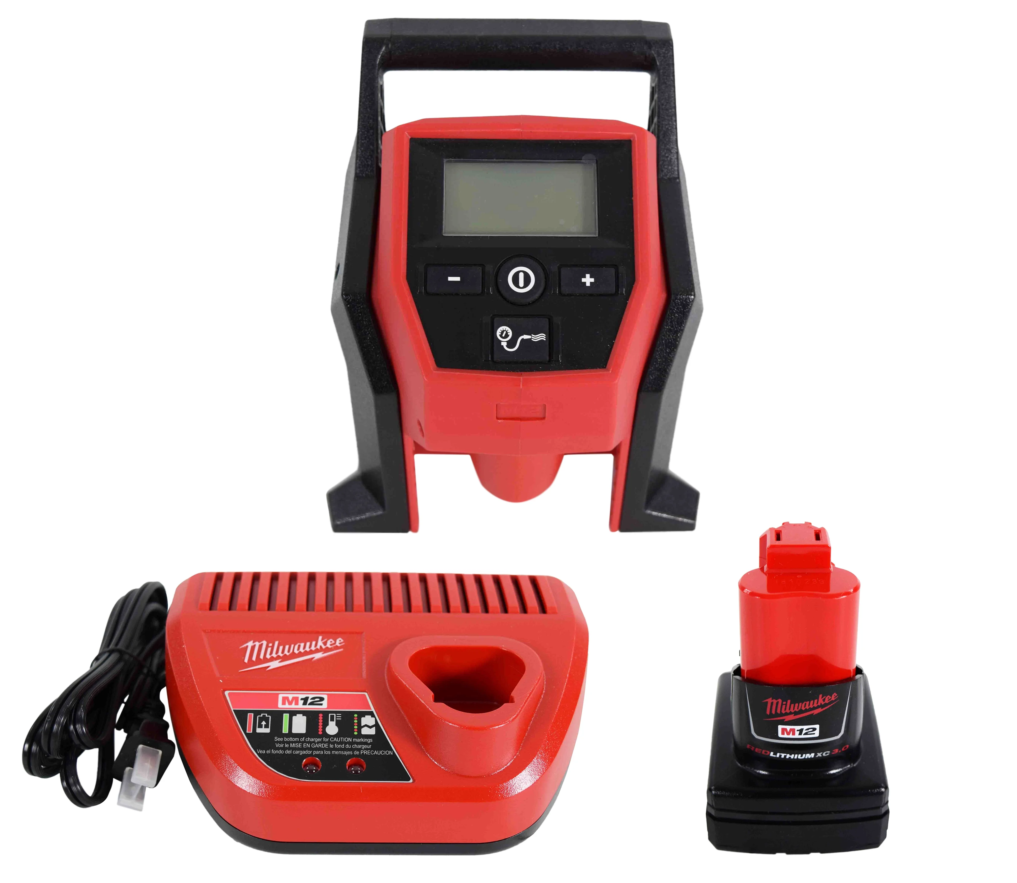 Milwaukee 2475-21XC 12V Cordless Lithium Ion Compact Inflator Kit with 4.0 Ah Battery & Charger