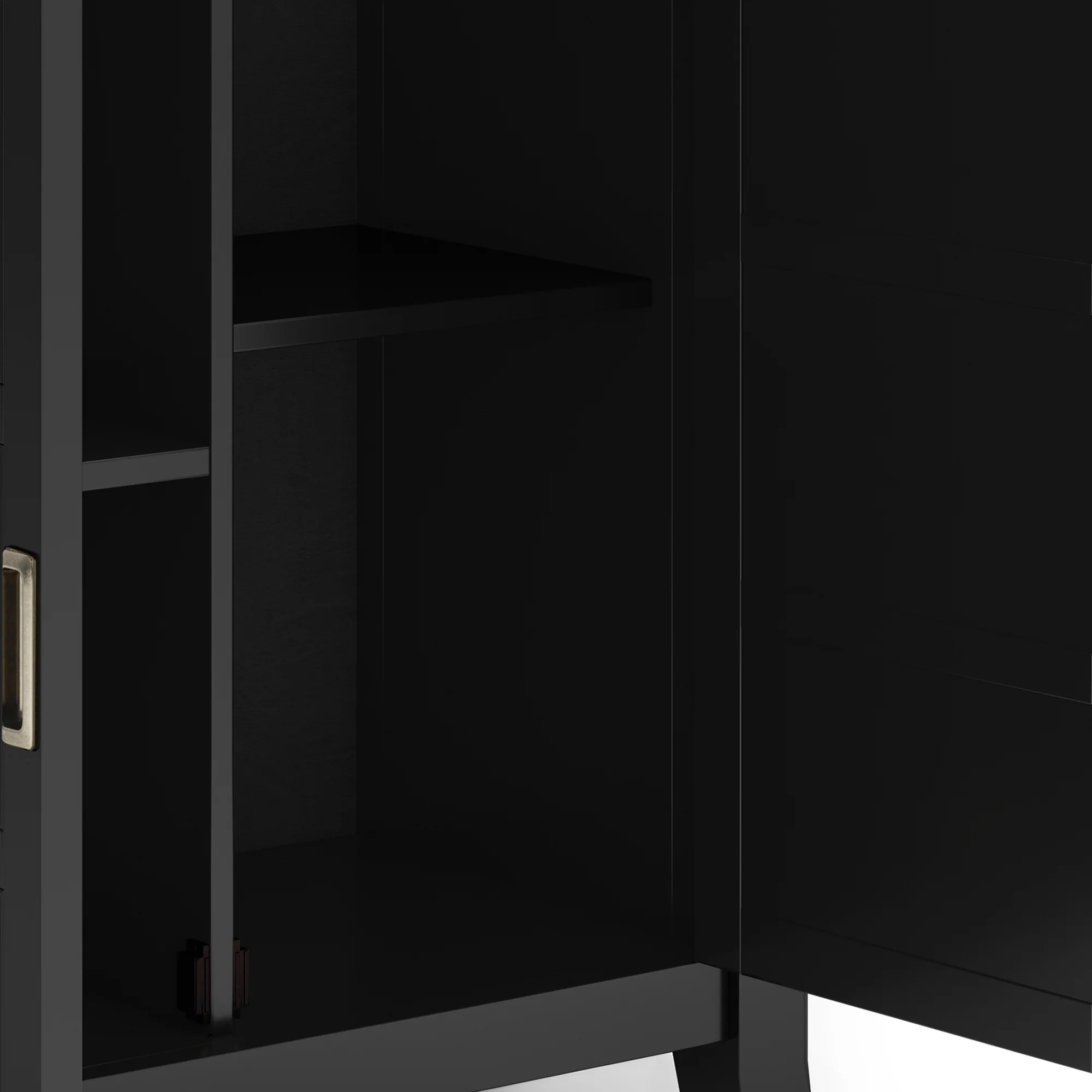 Simpli Home Burlington SOLID WOOD 30 inch Wide Traditional Low Storage Cabinet in Black
