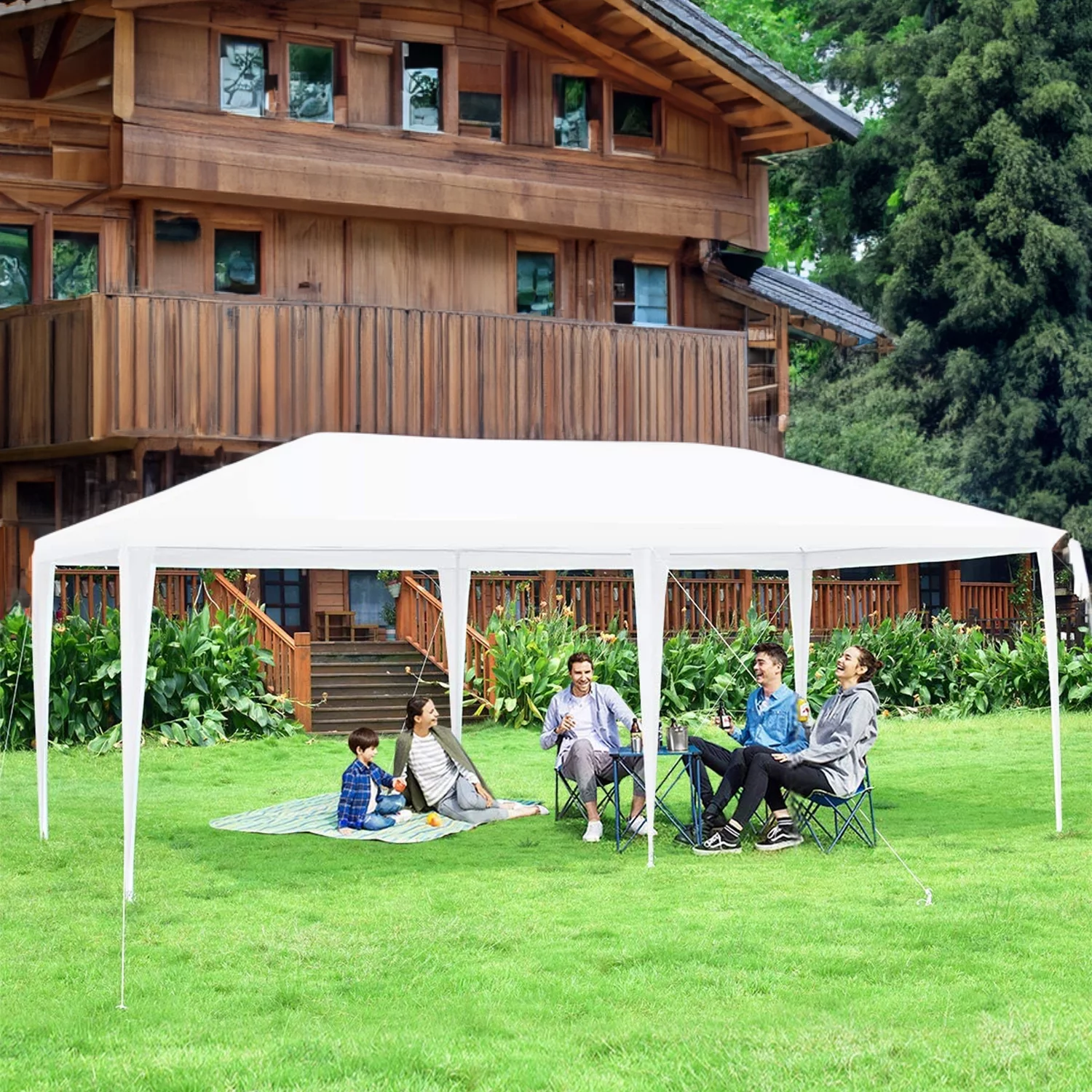 SUGIFT Party Tent 10'x20', Canopy Outdoor Tents for Wedding, Camping, Events Shelter (White)