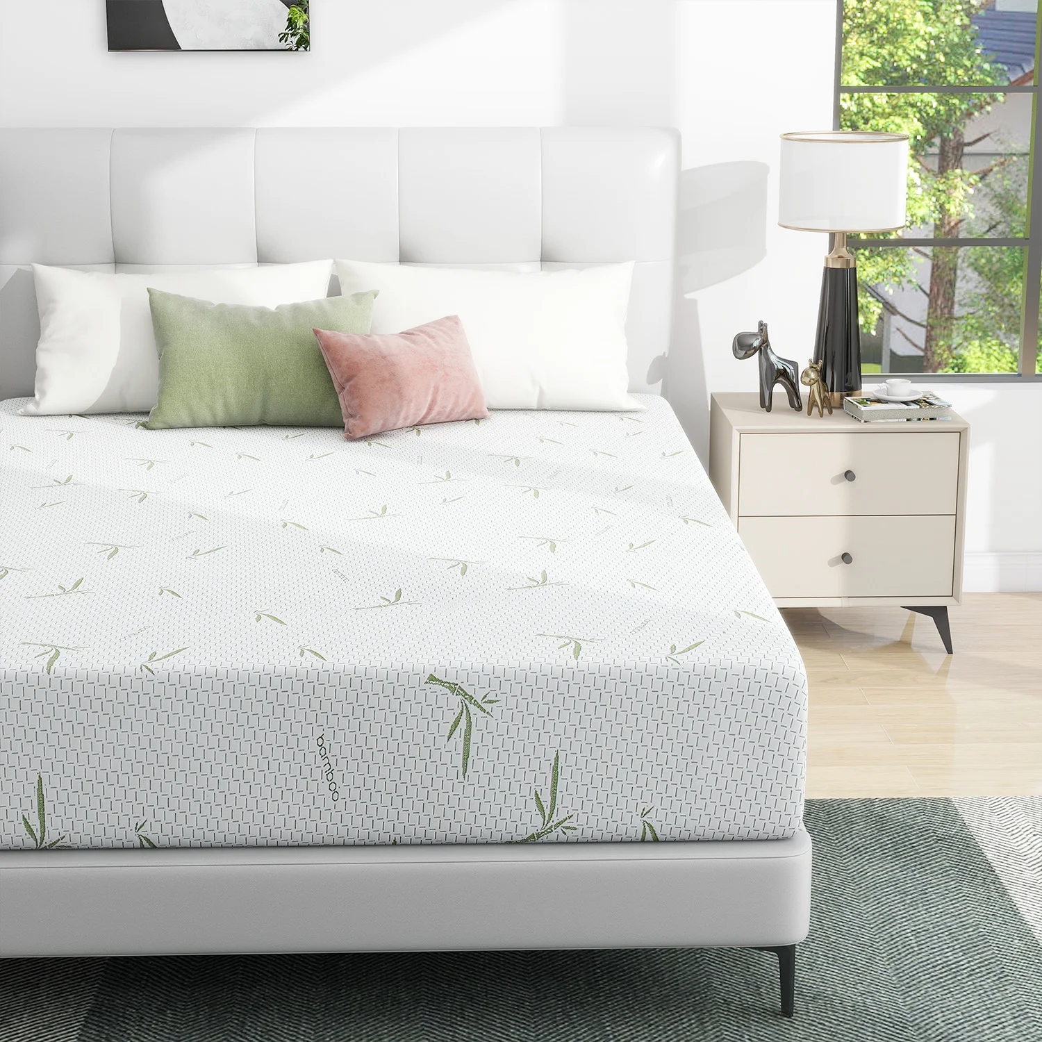 King Mattress,Smiaoer 10 inch Memory Foam Mattress Bed in a Box,Medium Firm with Soft Bamboo Cover,Made in USA