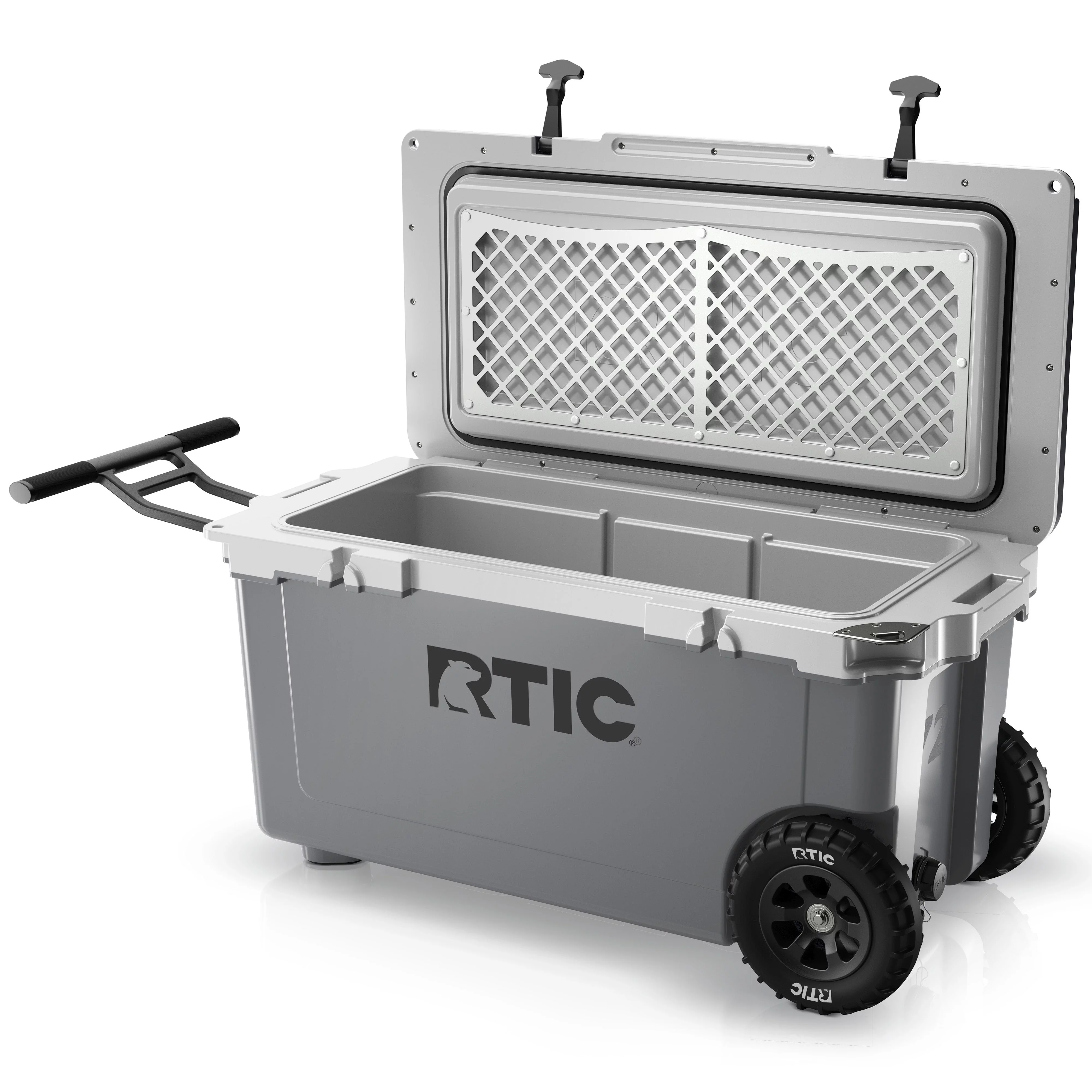 RTIC 72 QT Ultra-Light Wheeled Hard-Sided Ice Chest Cooler, Dark Grey & Cool Grey, Fits 96 Cans