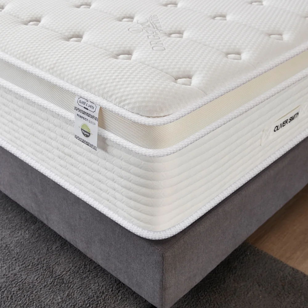 Twin Size Mattress - 14 inch Cool Memory Foam & Spring Hybrid Mattress - Euro Top - Medium Firm - by Oliver & Smith