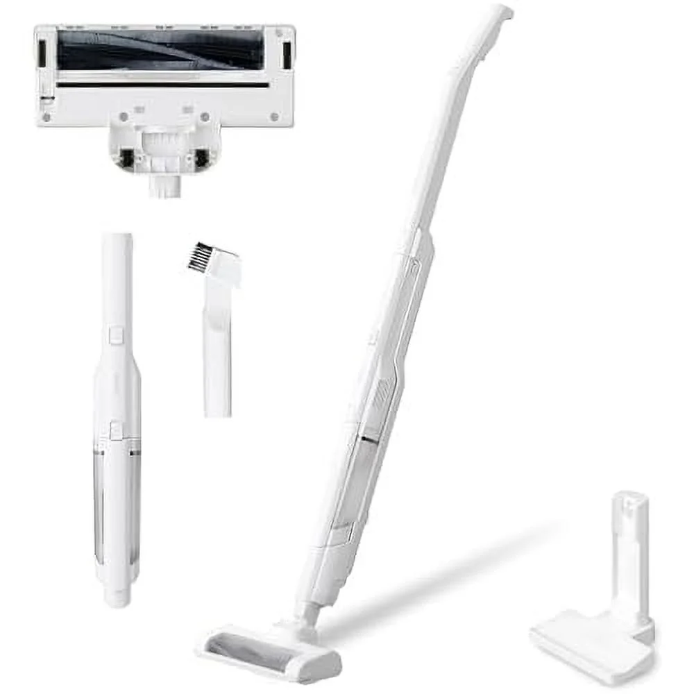 IRIS OHYAMA Cordless Stick Cleaner Rechargeable Cyclone with Charging Stand Lightweight 2-in-1 Handy Cleaner with 99% Dust Pickup Rate SCD-161P-W White