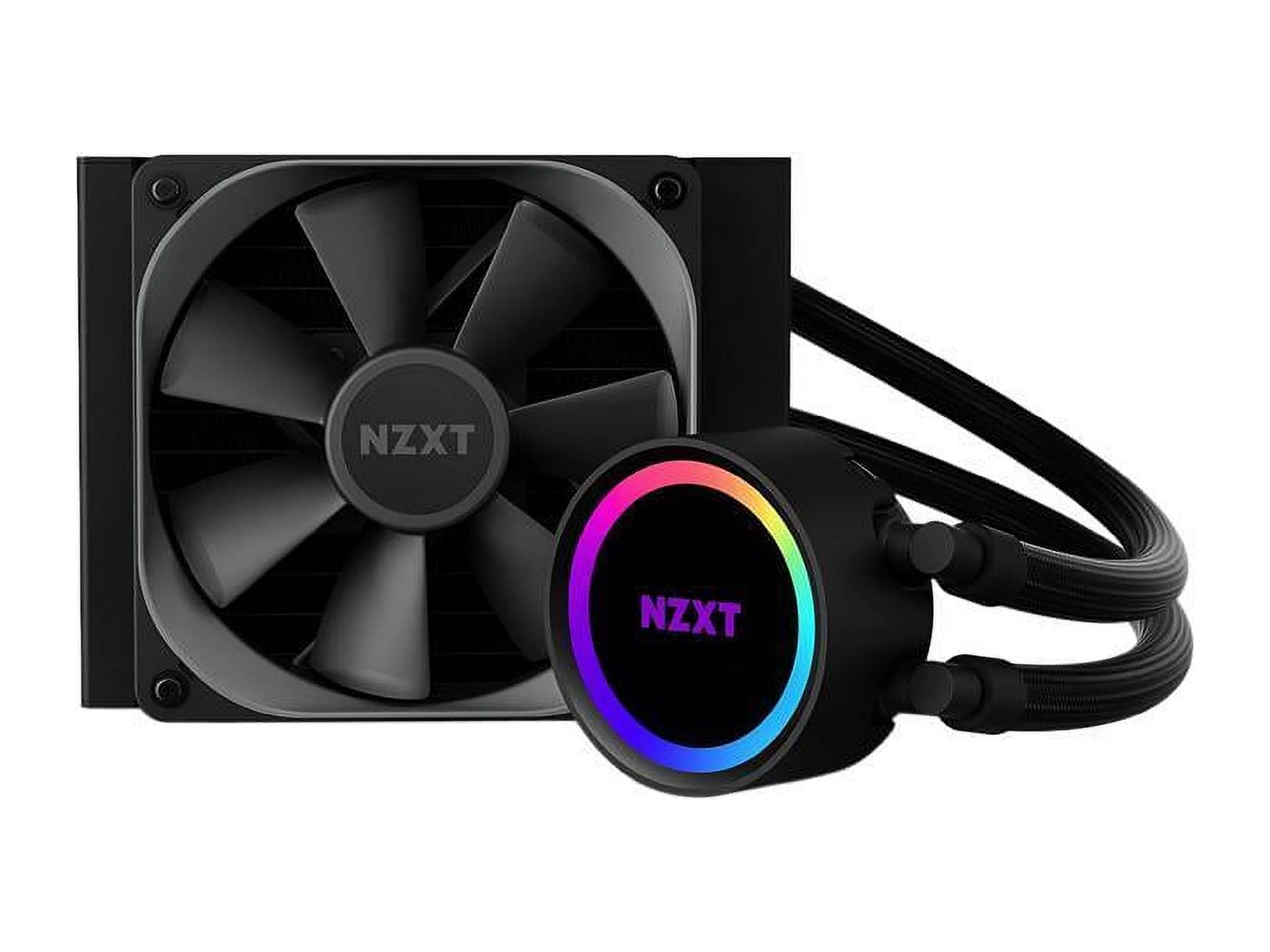 NZXT Kraken 120 - RL-KR120-B1 - AIO RGB CPU Liquid Cooler - Quiet and Effective - Silent Operation - Ring RGB LEDs - AER P 120mm Radiator Fans (Included)