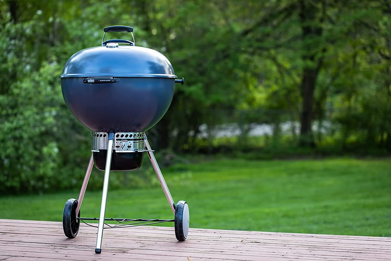 Weber-Stephen Products 107561 22 in. Charcoal Grill Gourmet BBQ System Cooking Grate, Slate Blue