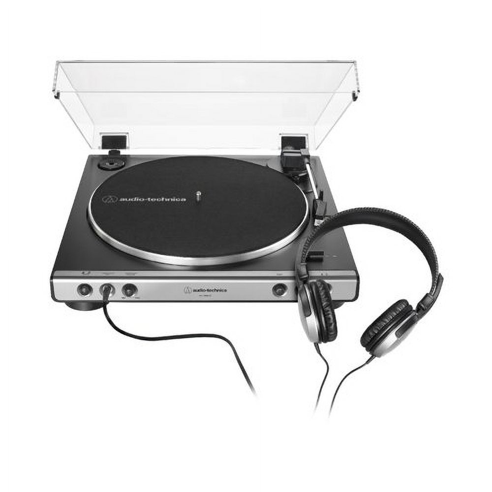 Audio-Technica AT-LP60X Stereo Turntable (Gunmetal) with Headphones and Record Cleaning Kit)
