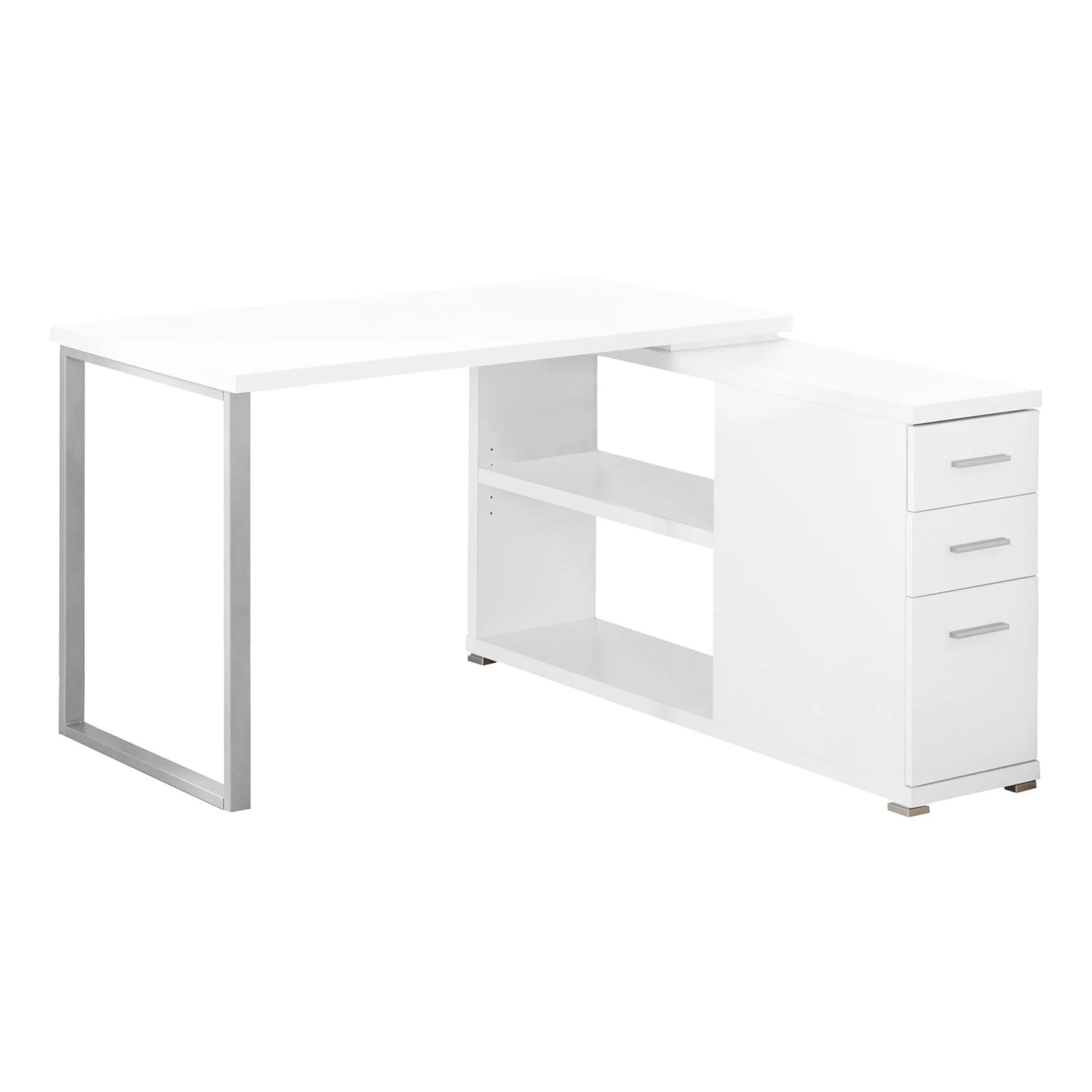 Monarch Specialties Computer Desk, L-Shaped, Corner, 3 Drawers, 2 Open Shelves Leg, 47