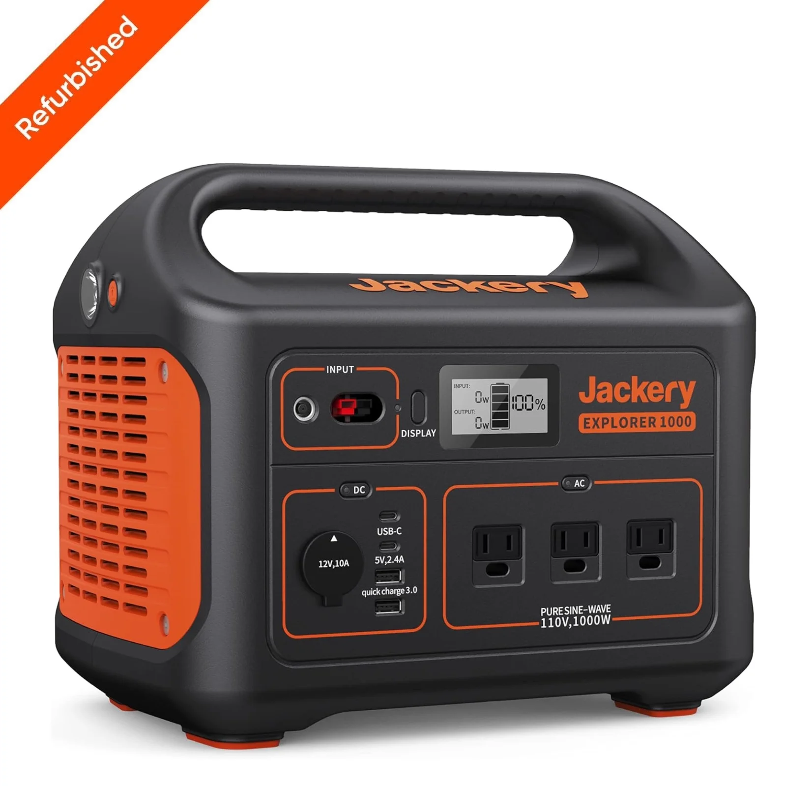 Restored Jackery Portable Power Station Explorer 1000 Solar Generator 1002Wh (Refurbished)