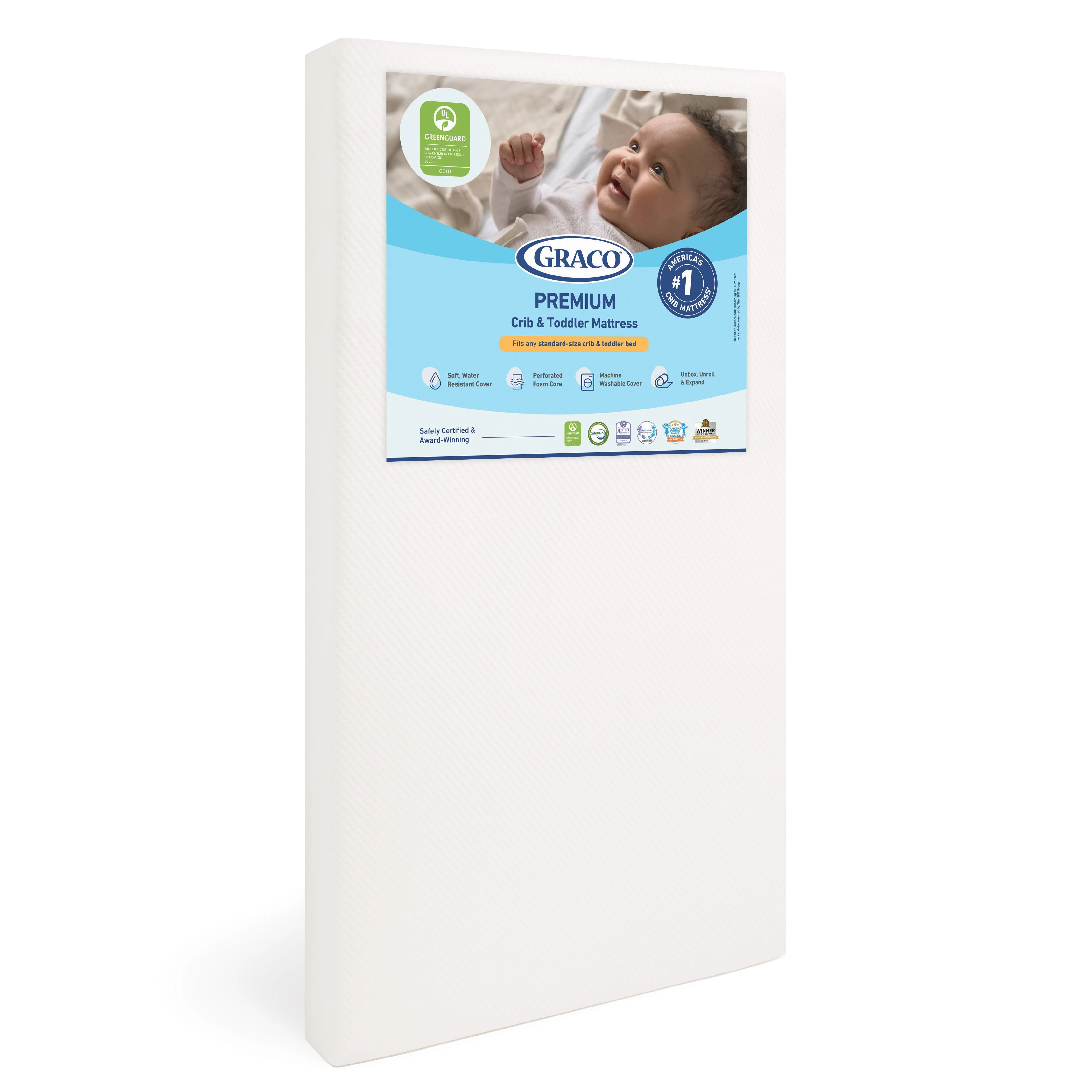 Graco Premium Foam Crib & Toddler Mattress, GREENGUARD Gold Certified, OEKO-TEX STANDARD 100