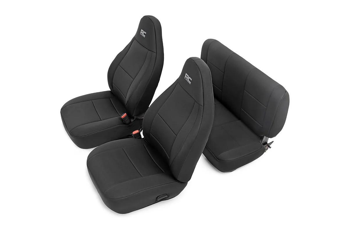 Rough Country Neoprene Seat Covers Fits 2003 - 2006 Jeep Wrangler TJ, 1st/2nd Row, Water Resistant, 91001