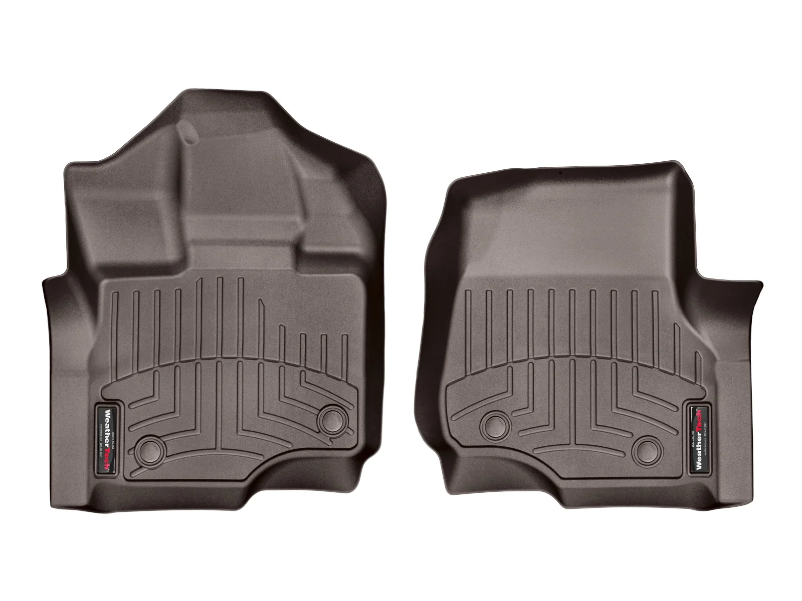 WeatherTech Custom Fit FloorLiners compatible with Ford F-150, F-150 Lightning, F-150 Raptor - 1st Row (Driver & Passenger), Cocoa
