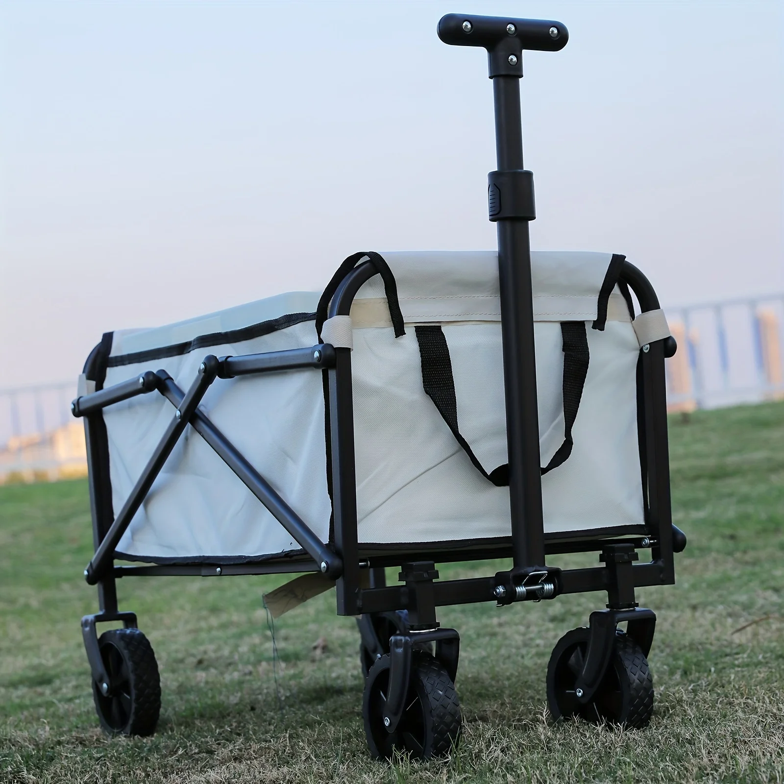Versatile Foldable Outdoor Trolley – Durable Denim/Iron, Child-Friendly, Compact Storage for Camping, Hiking & Beach