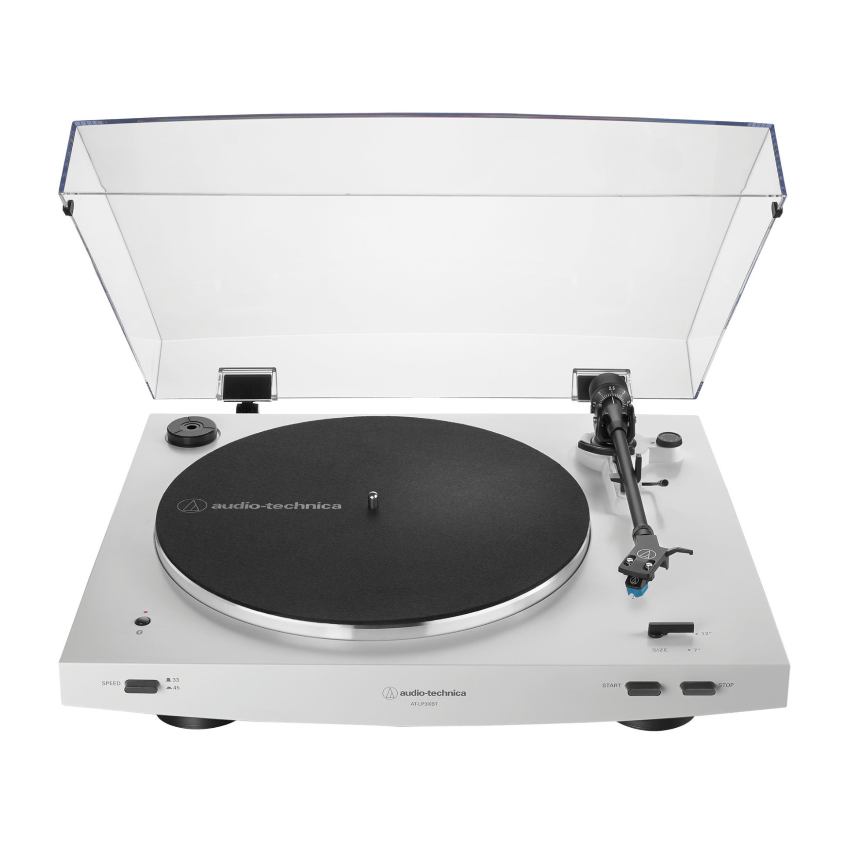 Audio Technica AT-LP3xBT Bluetooth Belt-Drive Turntable (White) with Eris 3.5BT Speakers Bundle