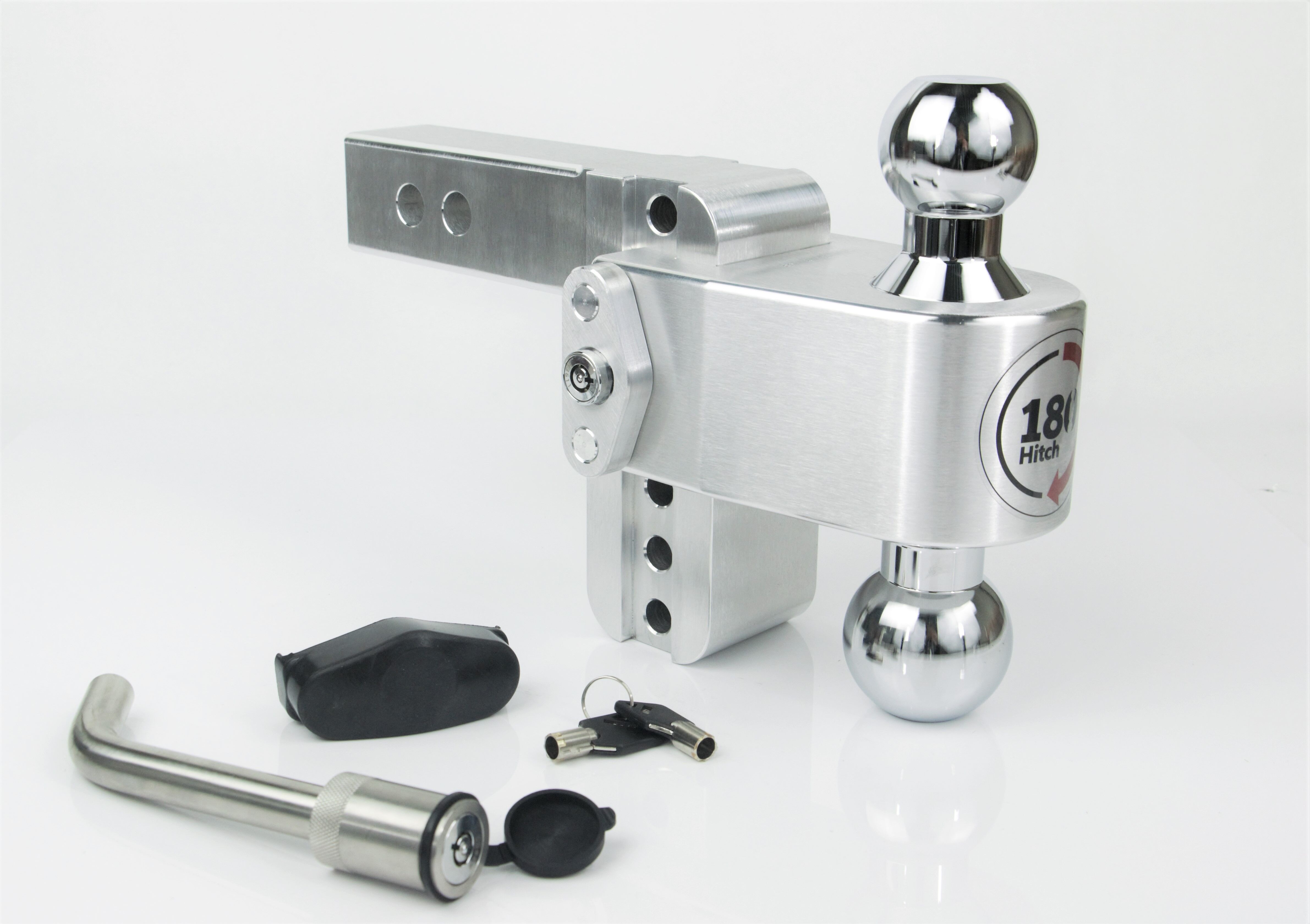 Weigh Safe Adjustable 4 Drop Hitch Turnover Ball with 2