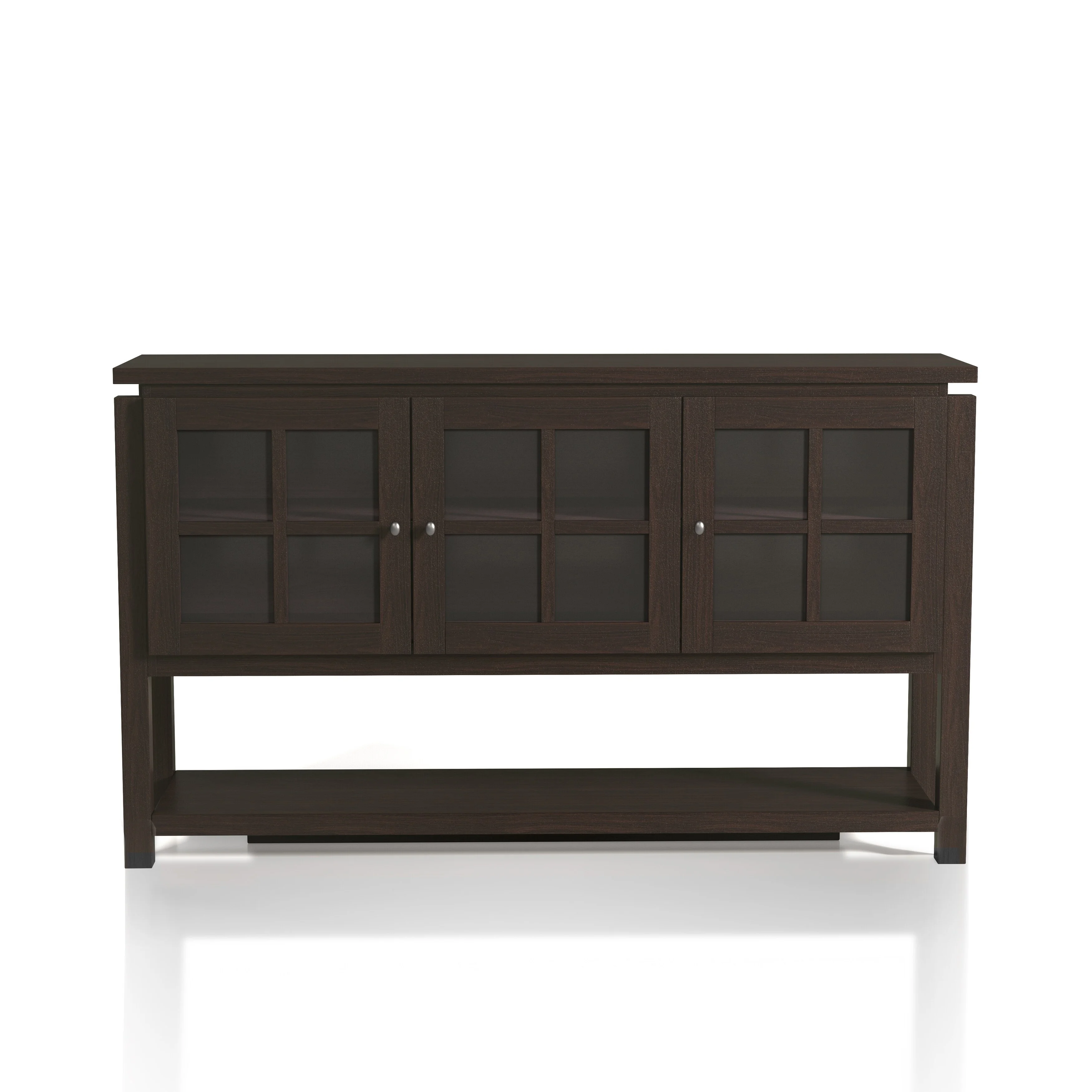 Furniture of America Wins Modern Farmhouse 5-shelf Buffet Table Walnut 59