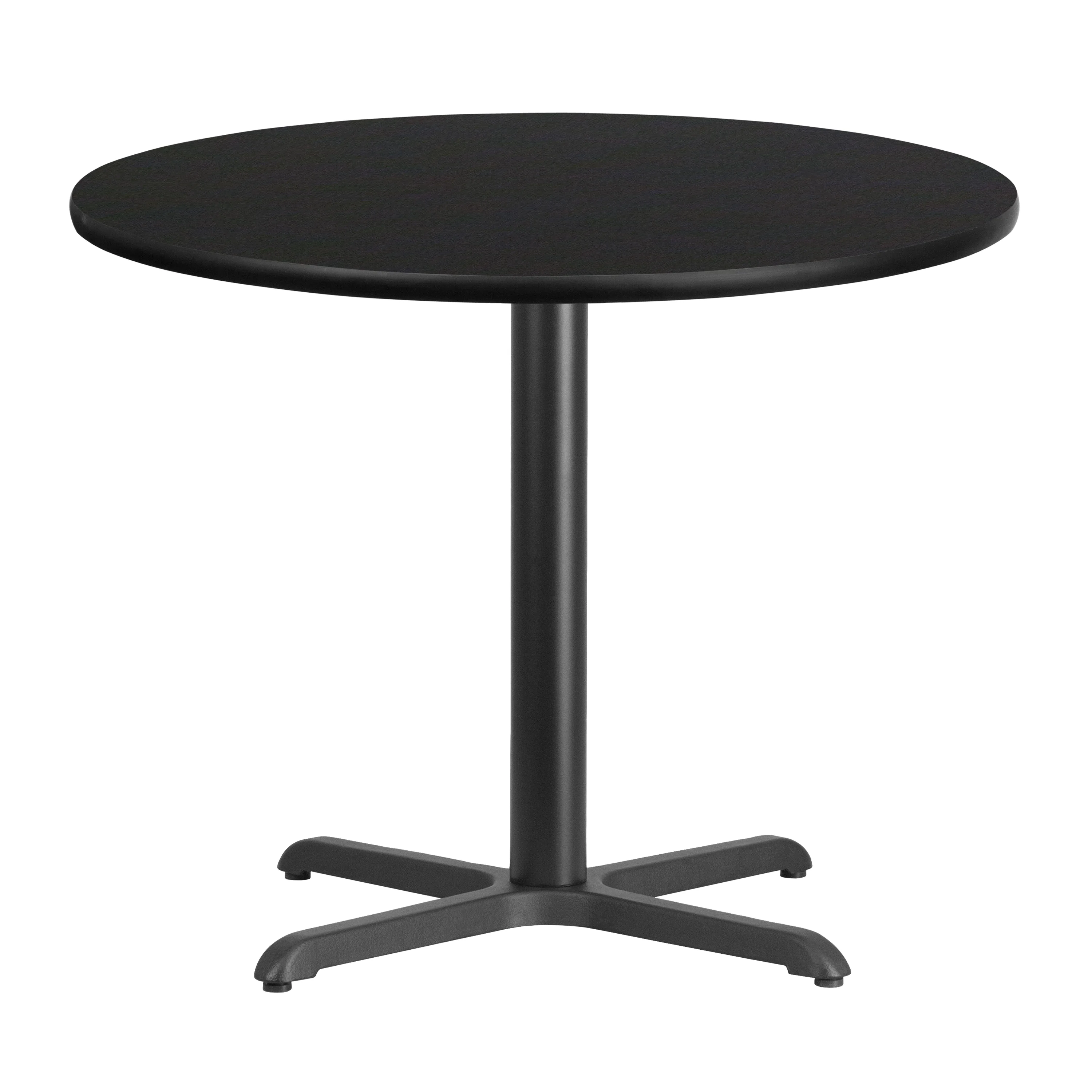 Flash Furniture Stiles 36'' Round Black Laminate Table Top with 30'' x 30'' Table Height Base