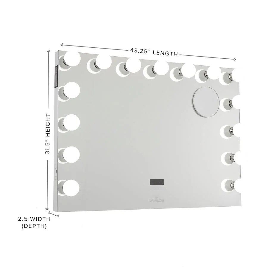 Impressions Vanity Hollywood Premiere Pro LED Makeup Mirror, Tabletop Mount with 15 Bulbs (Black)