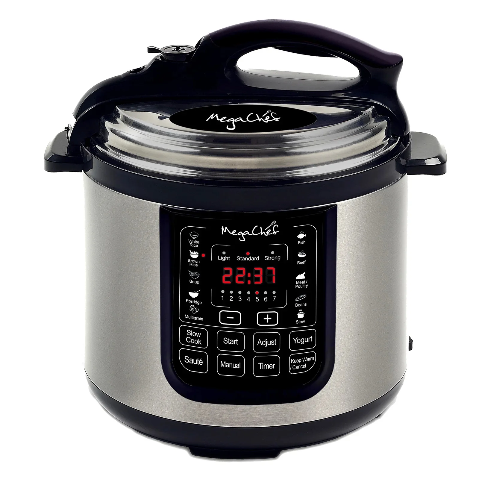 MegaChef 8 Quart Electric Pressure Cooker with 13 Pre-set Multi Function Features & Stainless Steel Pot