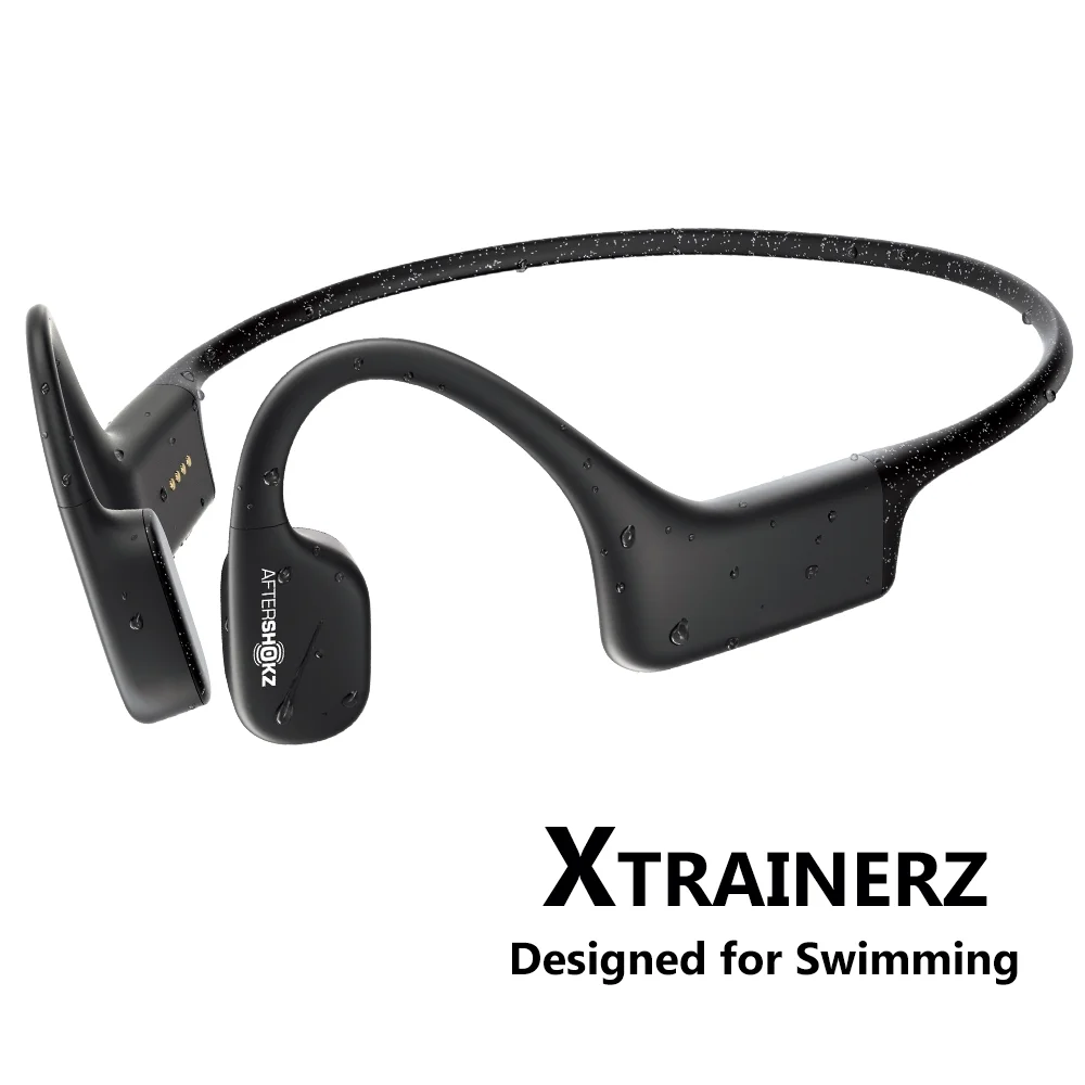 AfterShokz Xtrainerz Open-Ear Mp3 Swimming Headphones, Black Diamond (Not Bluetooth compatible)