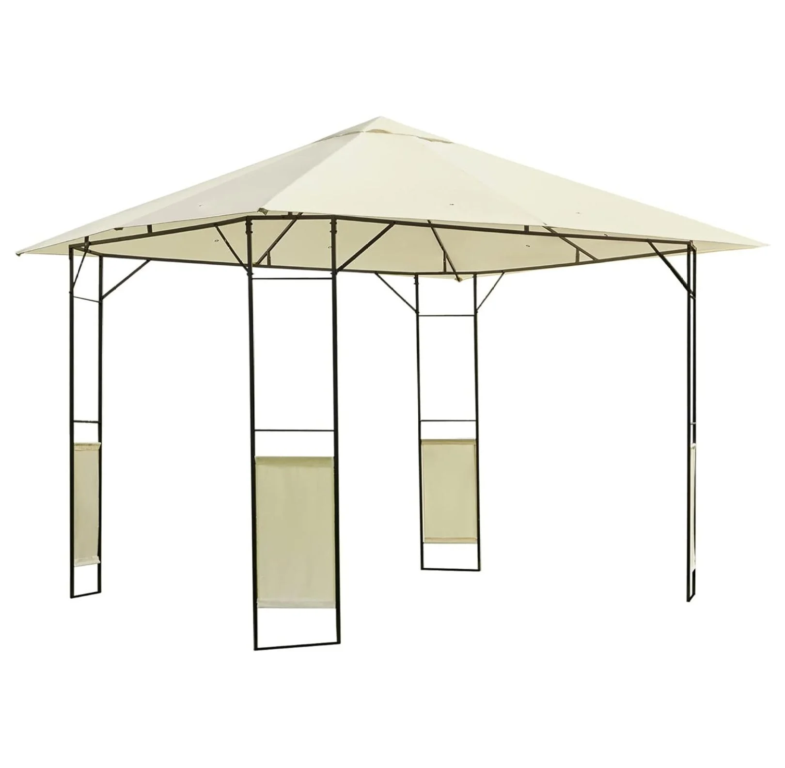 ZHI-22 10' x 10' Patio Gazebo, Outdoor Gazebo Modern Canopy Shelter with Vents Roof and Steel Decorative Columns, for Garden, Lawn, Backyard and Deck