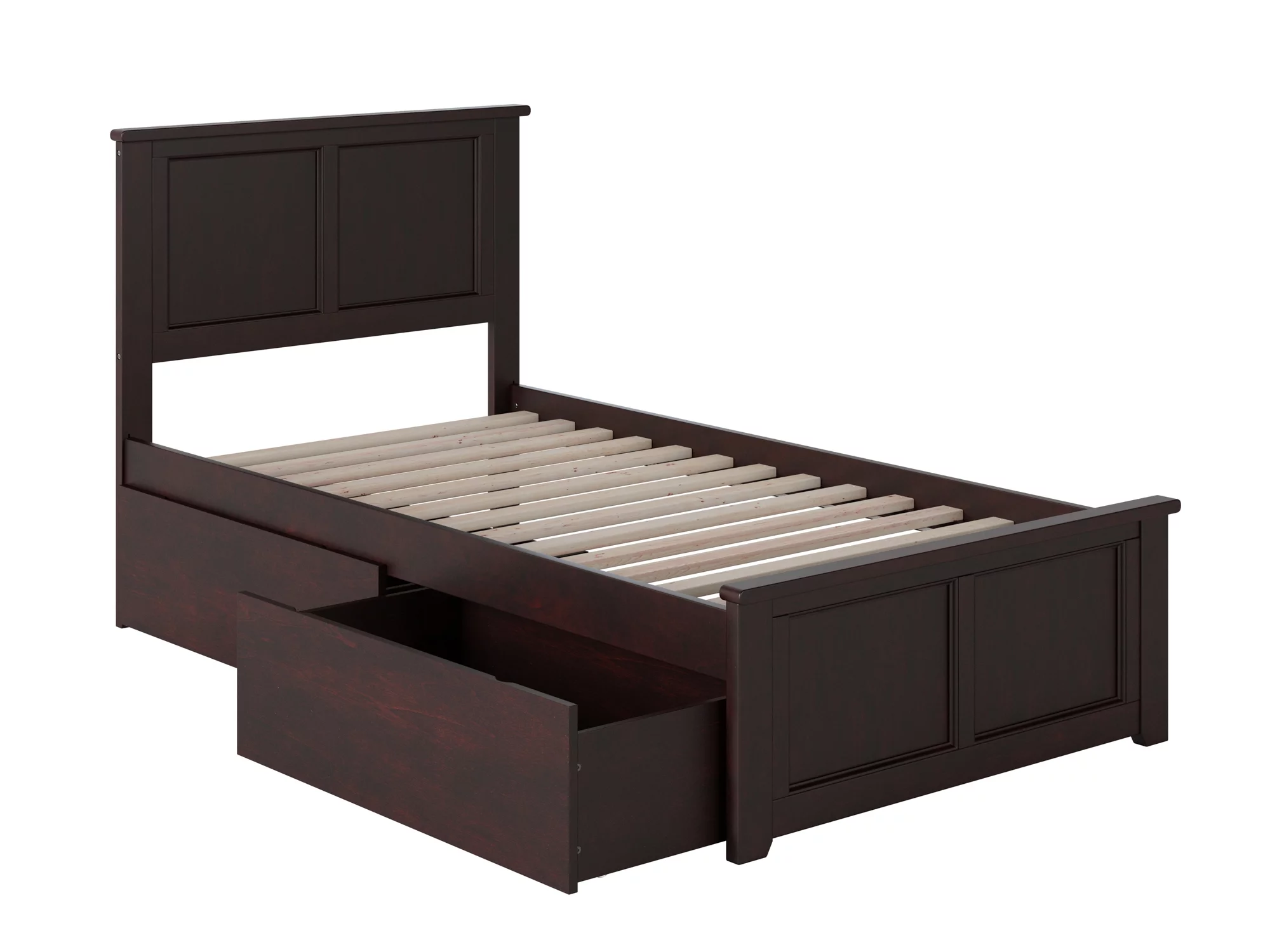 Madison Platform Bed with Matching Foot Board with 2 Urban Bed Drawers in Multiple Colors and Sizes