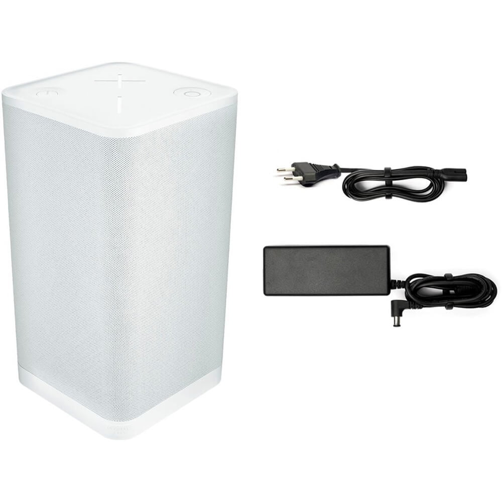 Ultimate Ears HYPERBOOM Portable Bluetooth Speaker System - White - 45 Hz to 20 kHz - Battery Rechargeable - USB