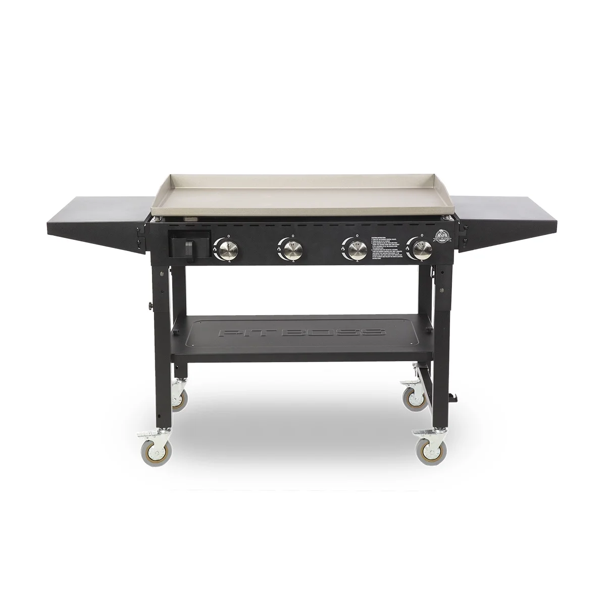 Pit Boss 4 Burner Standard Gas Griddle with Side Shelves, Lightweight Flat Top Grill