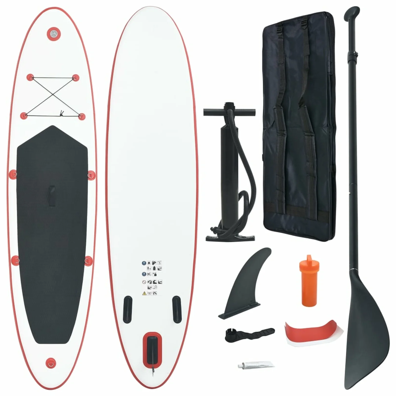 Dcenta Inflatable Paddle Board Set Beach Surfing Board with Oar, Fin, Hand Pump, Kit and Carrying Bag Surfboard for Adults