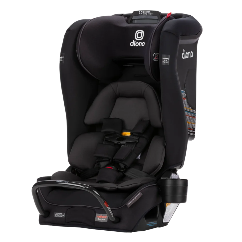 Diono Radian 3RXT SafePlus All-in-One Convertible Car Seat, Slim Fit 3 Across, Black Jet