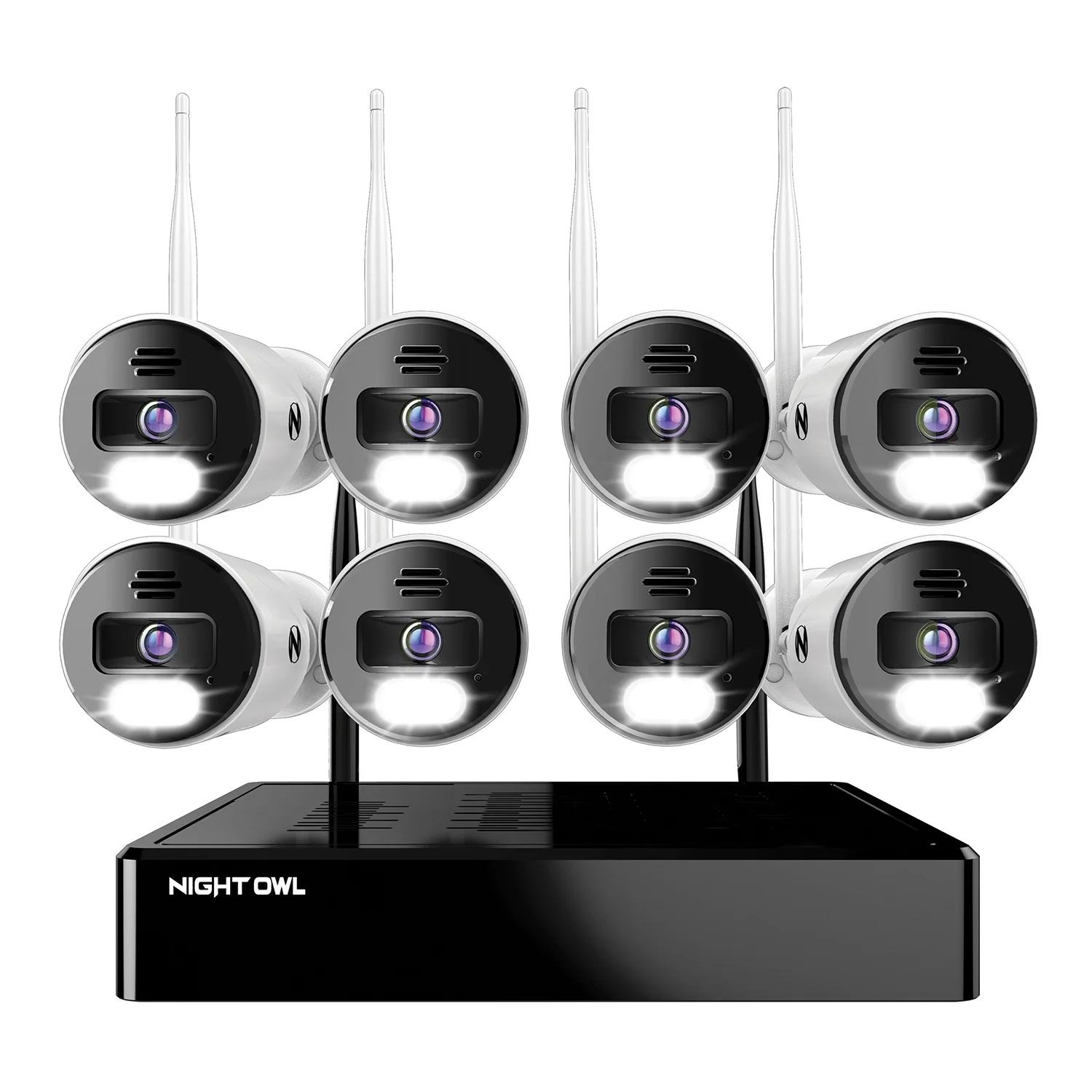 Night Owl 10 Channel Network Video Recorder with 8 Wi-Fi IP 4K HD Spotlight Cameras and 1TB Pre-Installed Hard Drive