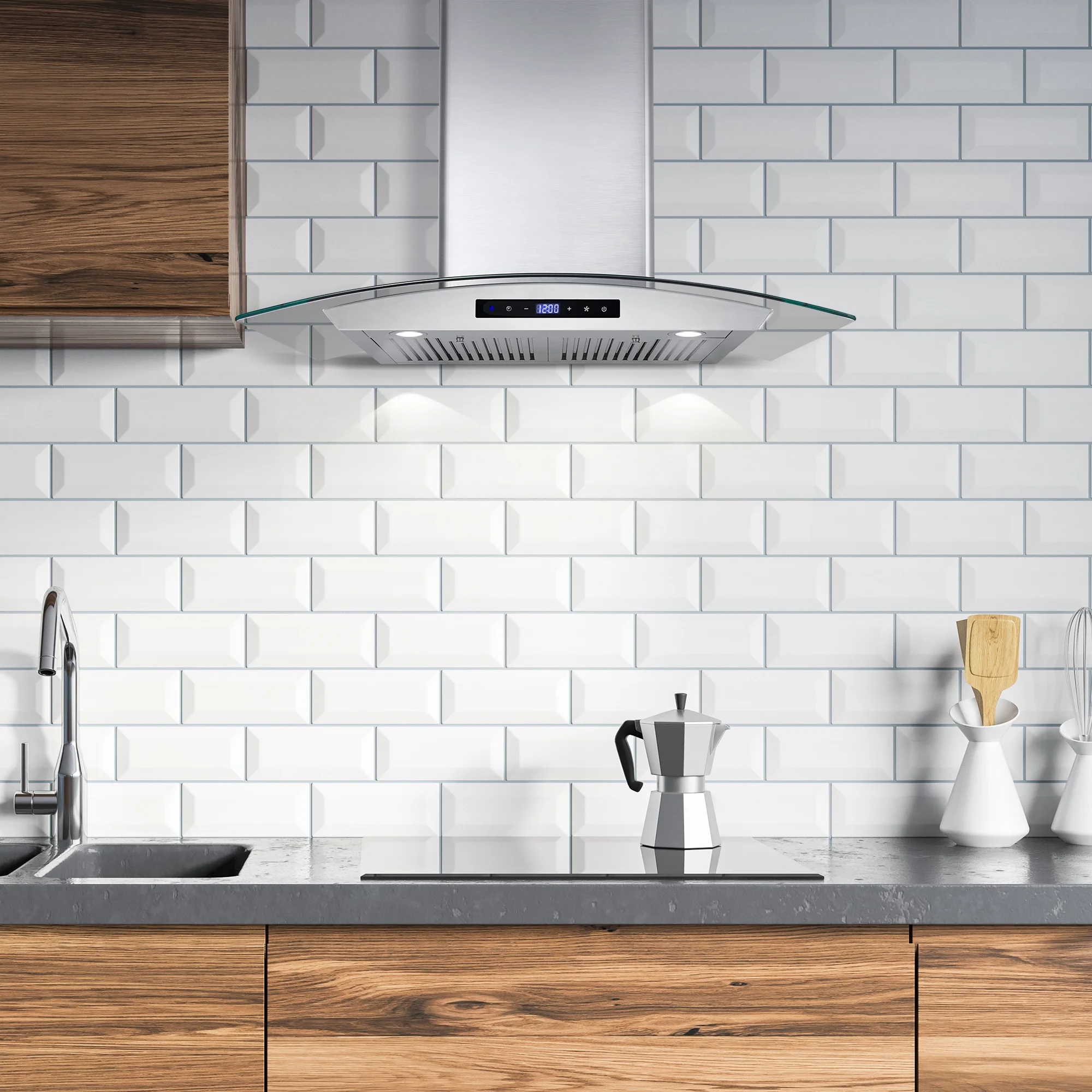 Cosmo 30 in. Ducted Wall Mount Range Hood in Stainless Steel with Touch Controls, LED Lighting and Permanent Filters