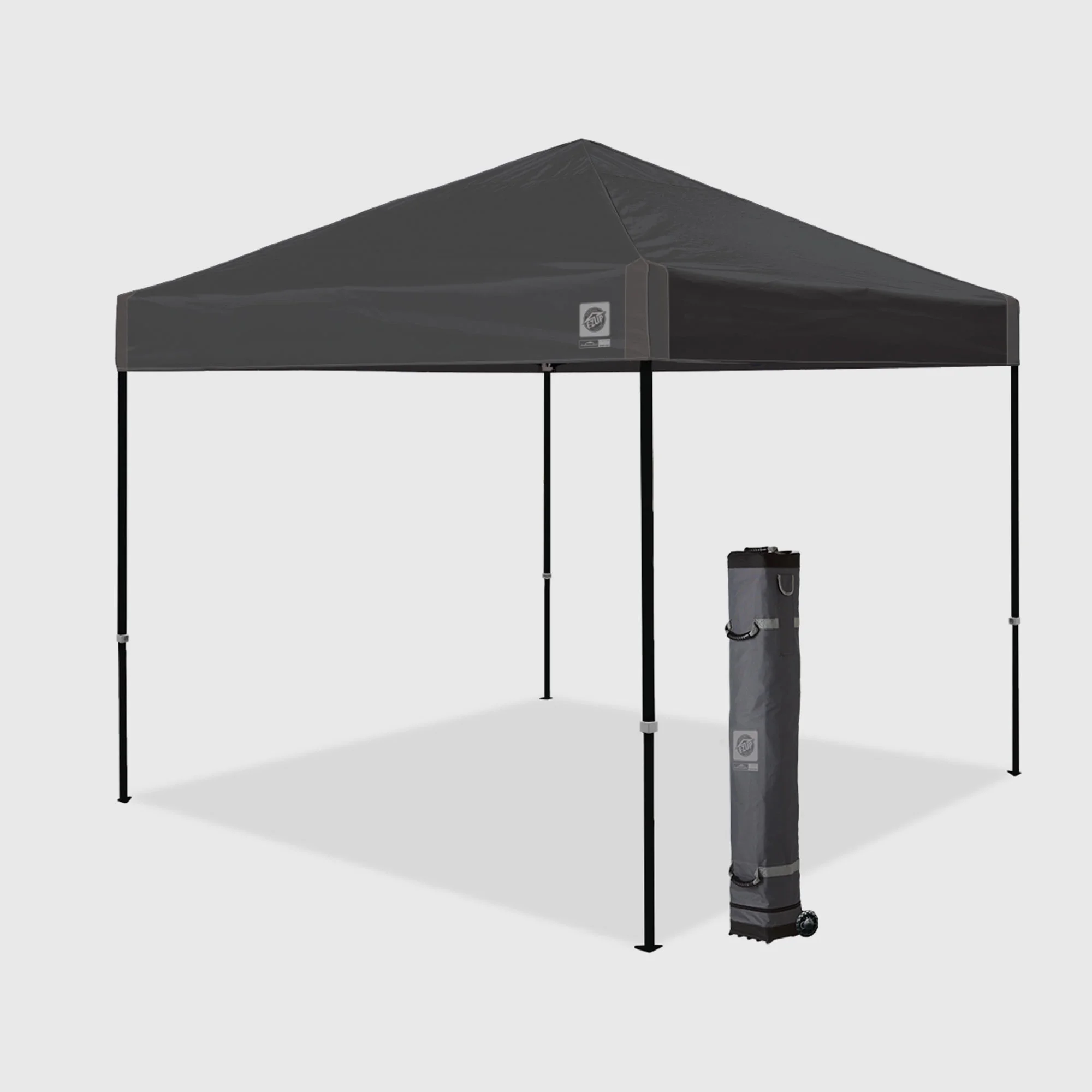 E-Z Up® Ambassador Instant Shelter® Outdoor Canopy, 10' x 10', Steel Gray, Assembled Product Width 120