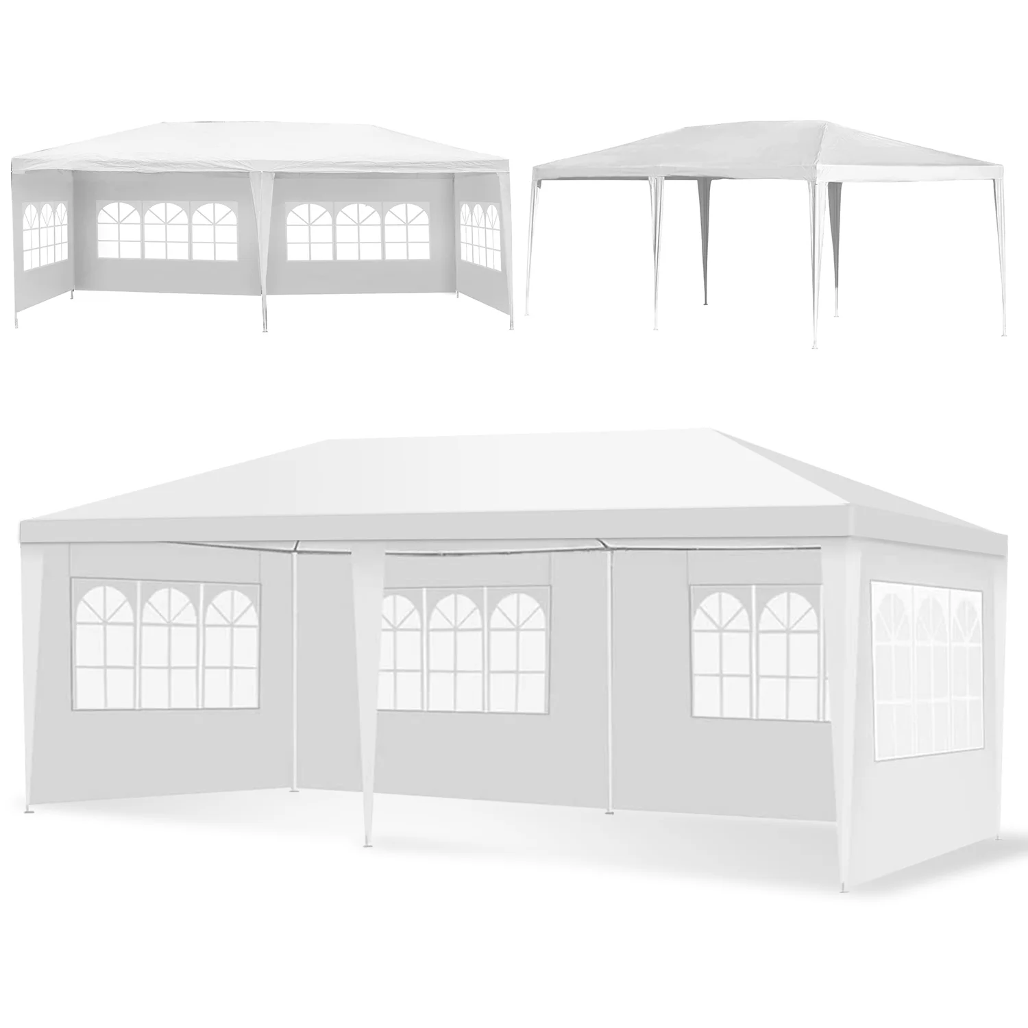 SUGIFT Party Tent 10'x20', Canopy Outdoor Tents for Wedding, Camping, Events Shelter (White)