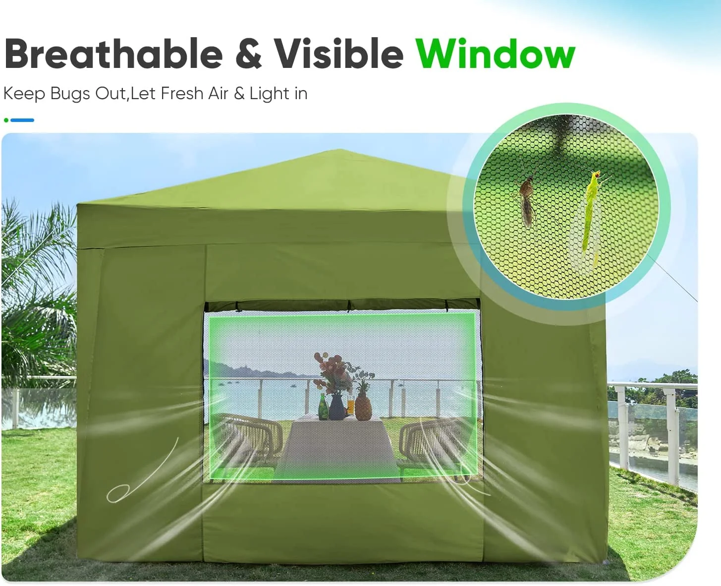 Quictent Privacy 10'x10’Pop up Canopy Tent with Sidewalls Enclosed Instant Gazebo Shelter Waterproof (Green)